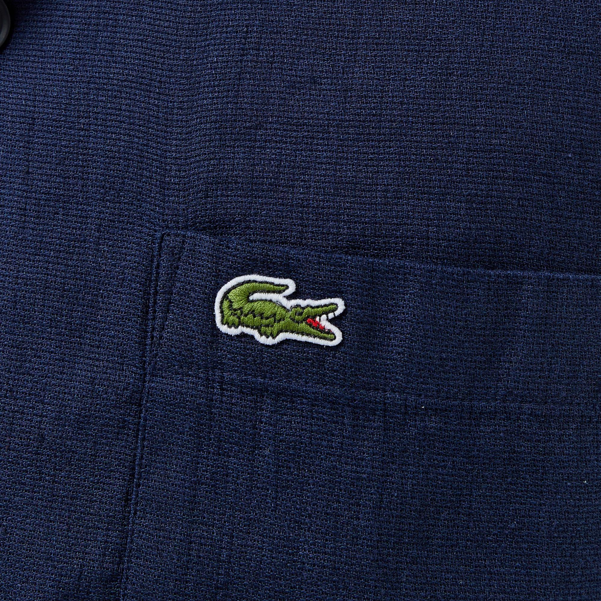 Lacoste Erkek Relaxed Fit Kısa Kollu Lacivert Gömlek
