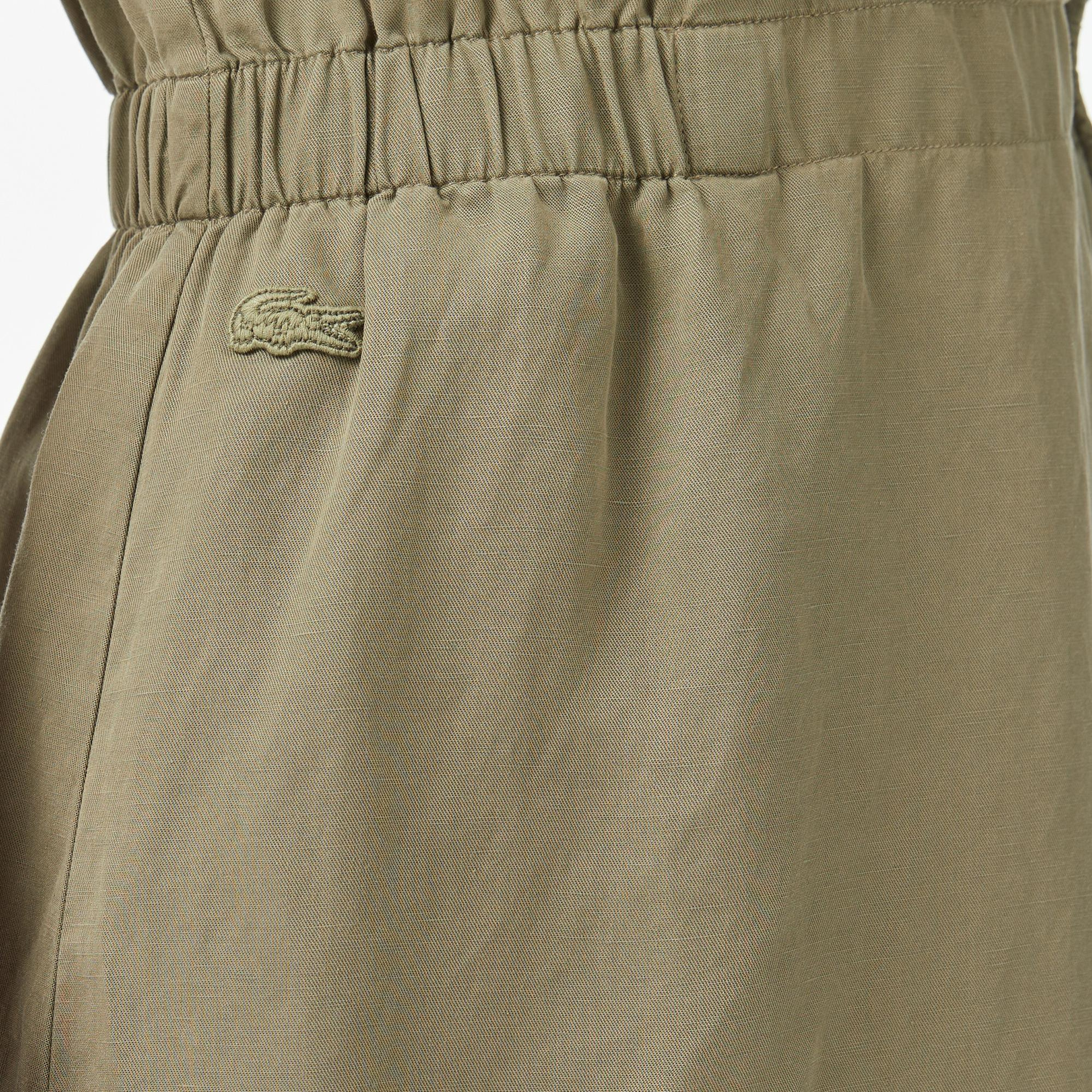 Lacoste Kadın Classic Fit Kolsuz Haki Elbise