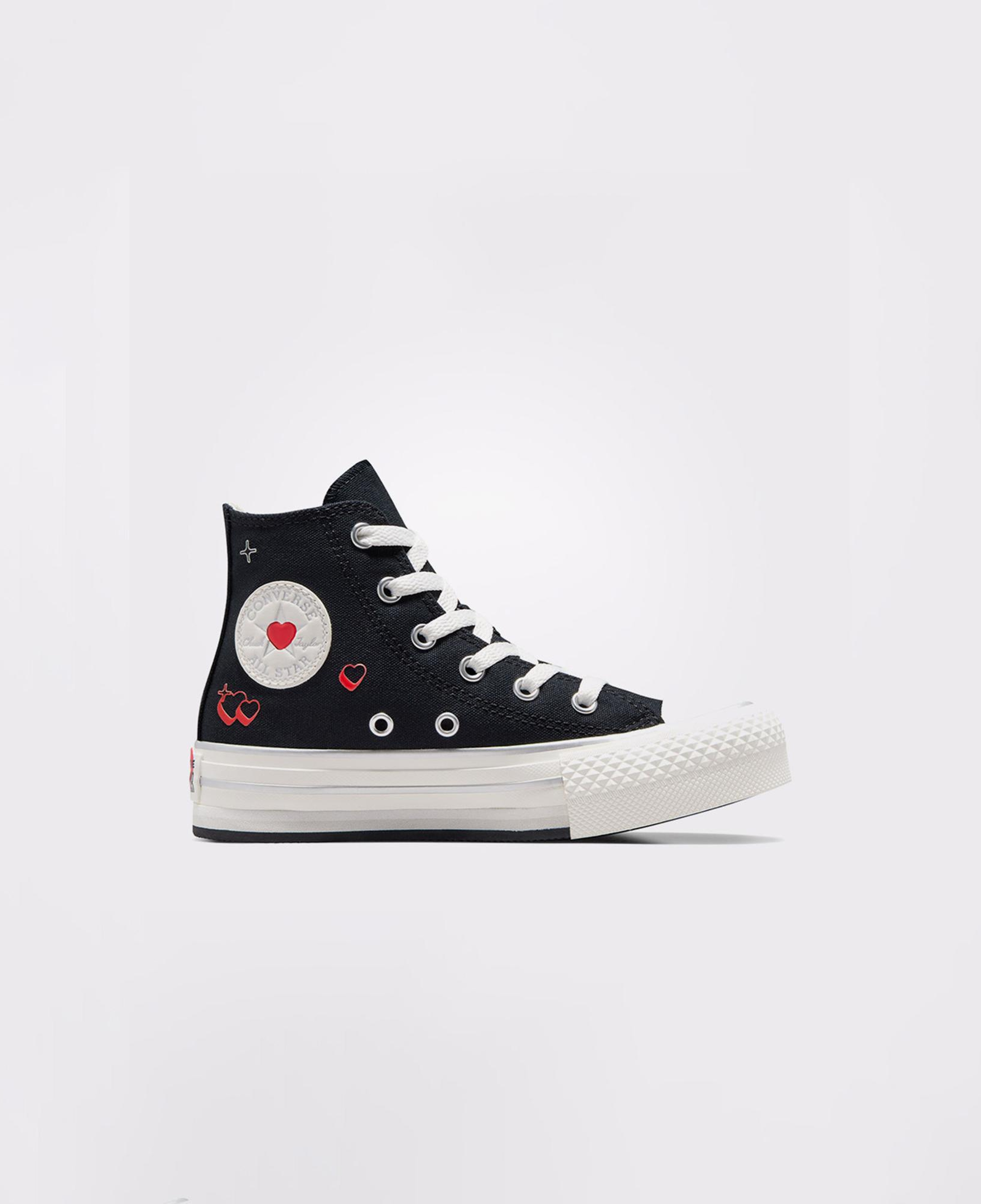 Converse Chuck Taylor All Star Eva Lift Y2K Heart Çocuk Siyah Platform Sneaker