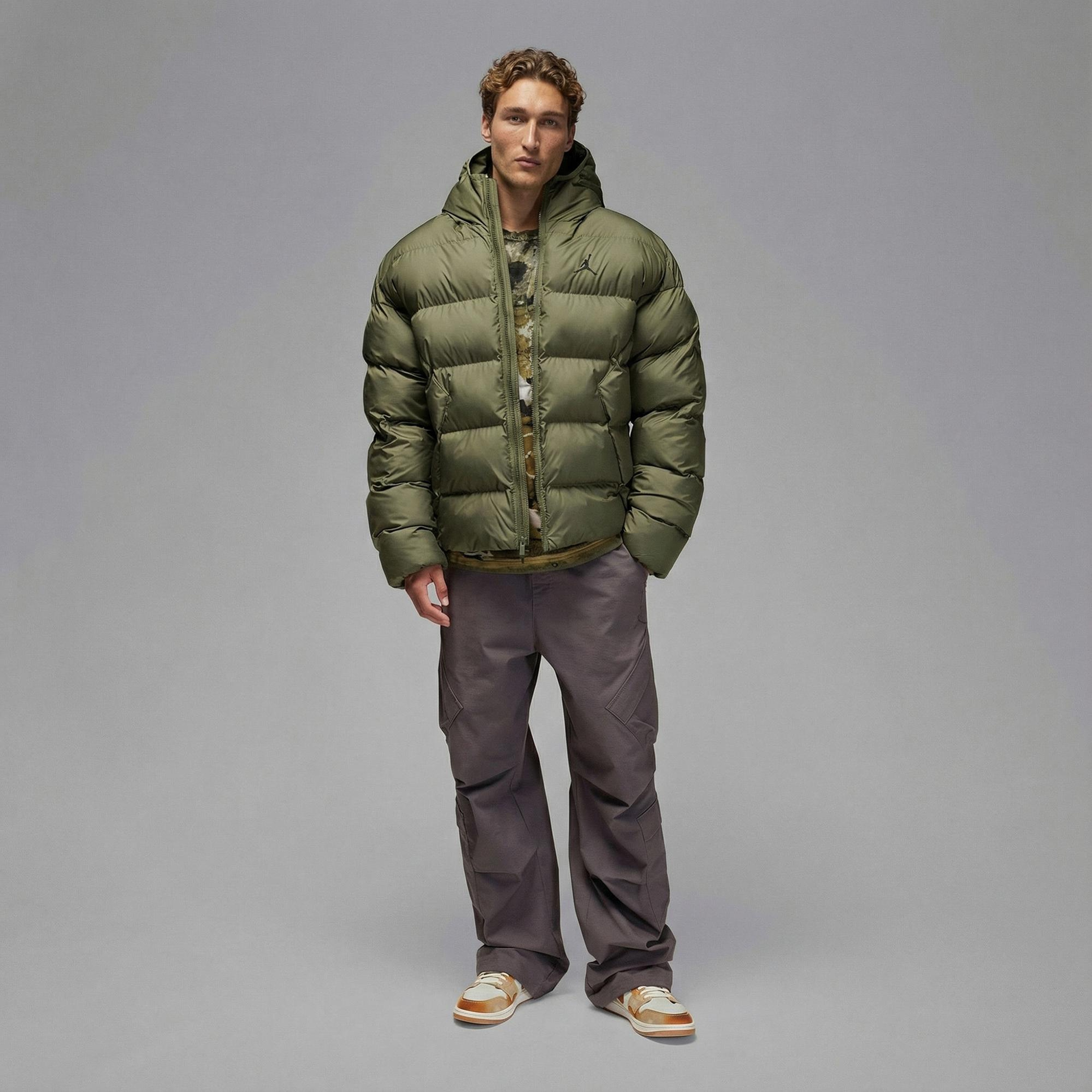 Jordan Brooklyn Puffer Erkek Haki Mont