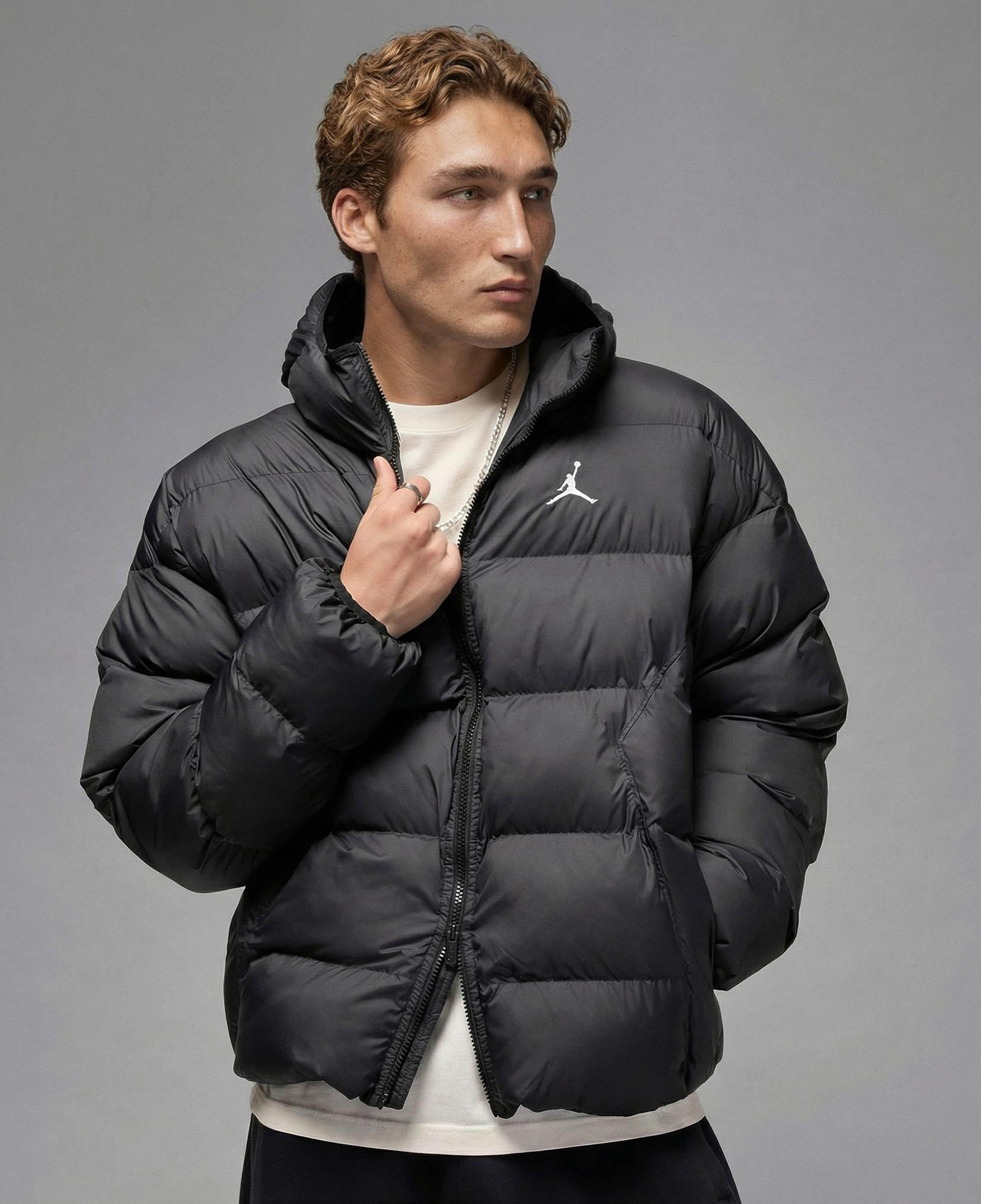 Jordan Brooklyn Puffer Erkek Siyah Mont