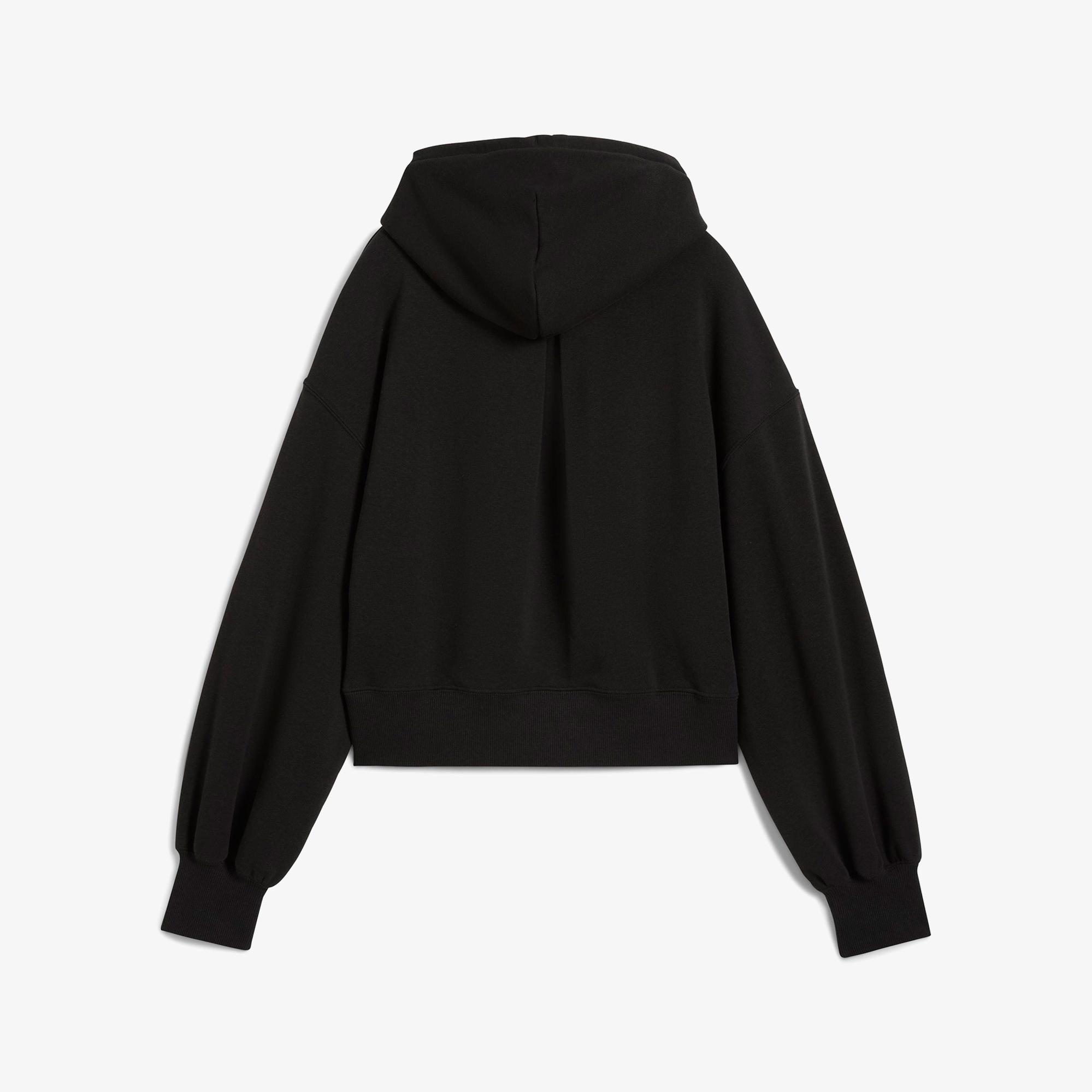 Puma Wardrobe Essential Relaxed Cropped  Kadın Siyah Sweatshirt