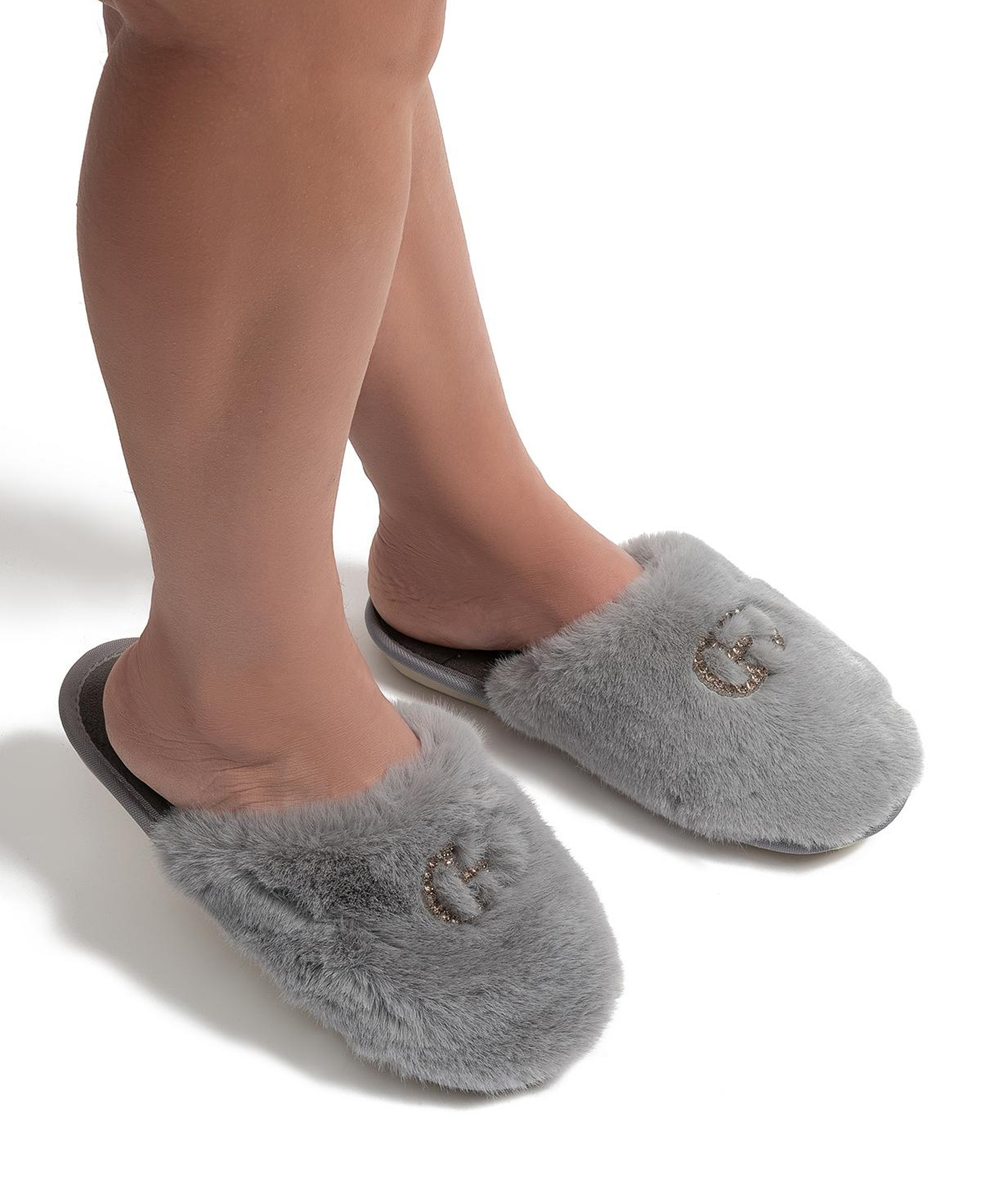 Alda Kadın Peluş Ev Terliği Gri 36/40