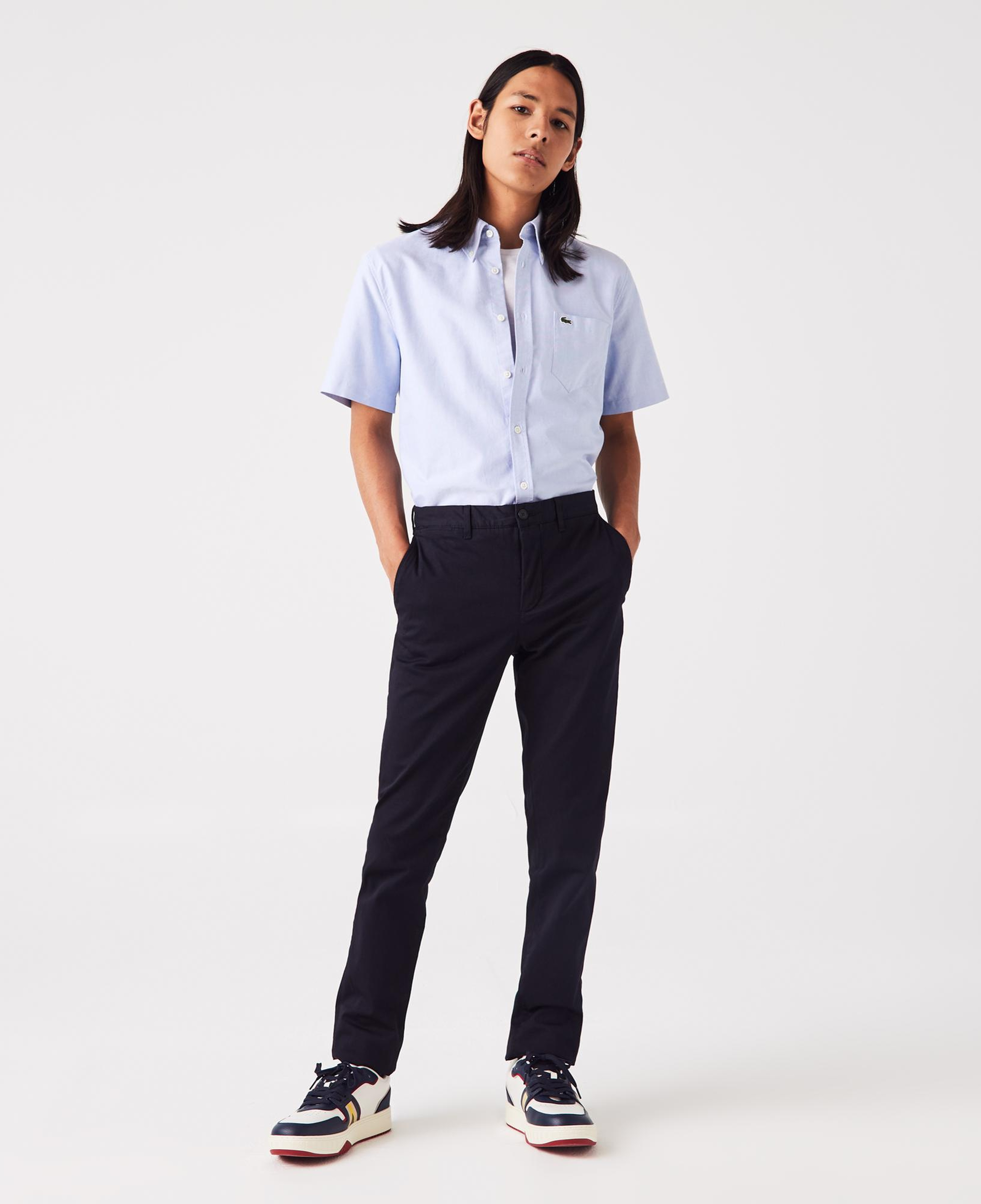 Erkek Slim Fit Chino Siyah Pantolon
