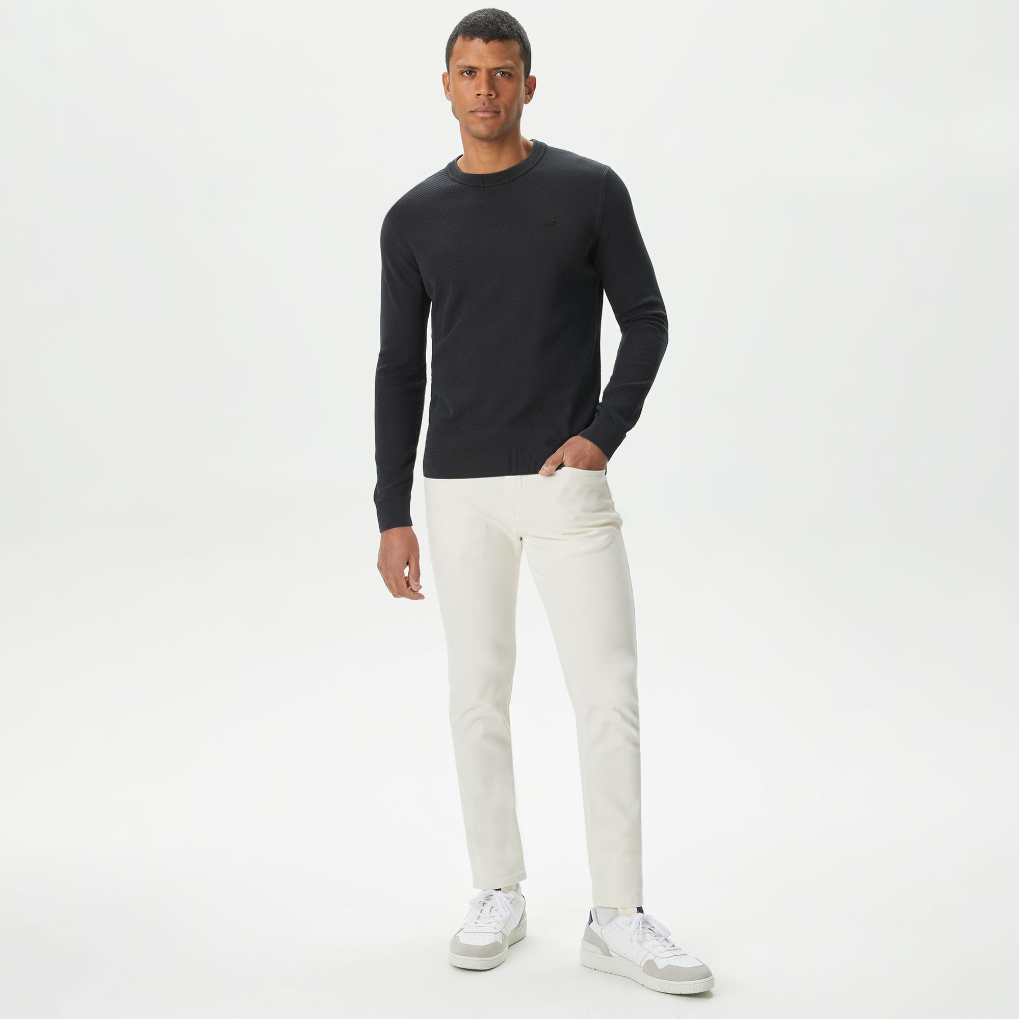 Lacoste Erkek Regular Fit Bisiklet Yaka Siyah Kazak