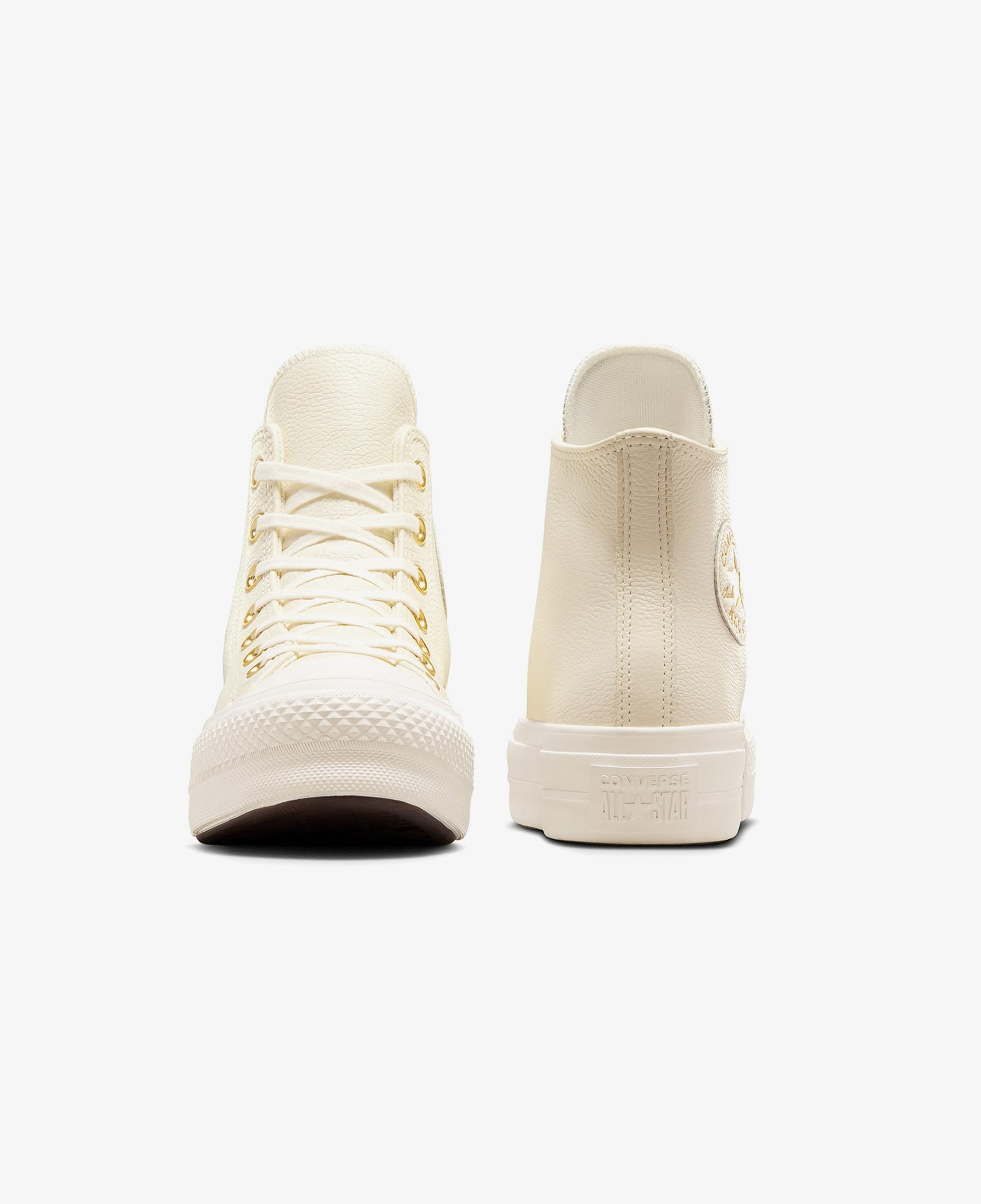Converse Chuck Taylor All Star Lift Kadın Krem Deri Platform Sneaker