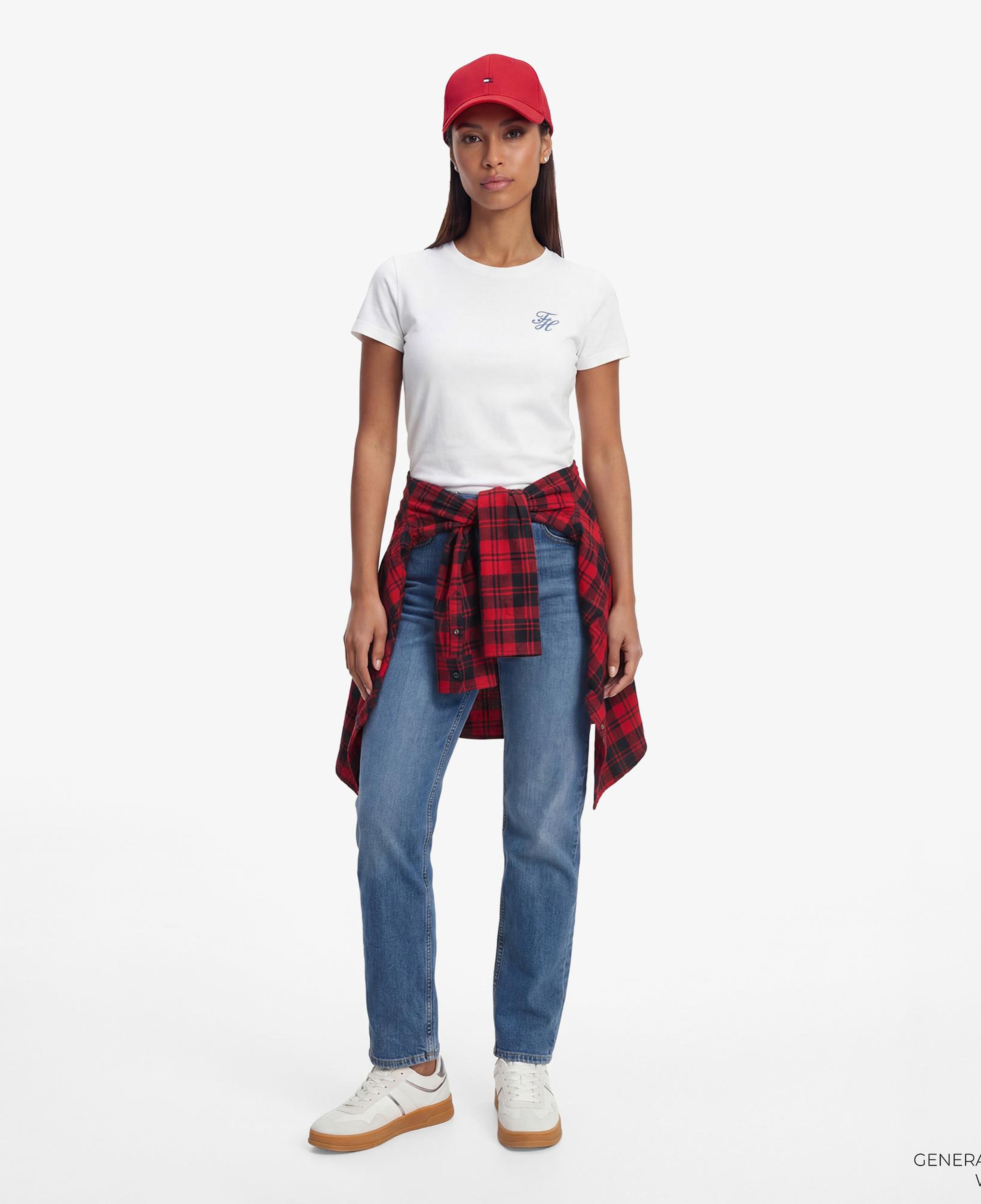 Tommy Hilfiger Script Kadın Beyaz T-Shirt