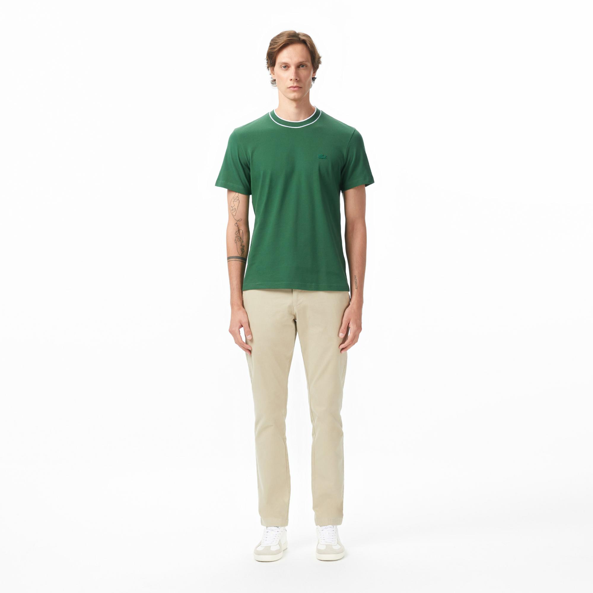 Lacoste Erkek Regular Fit Bisiklet Yaka Yeşil T-Shirt