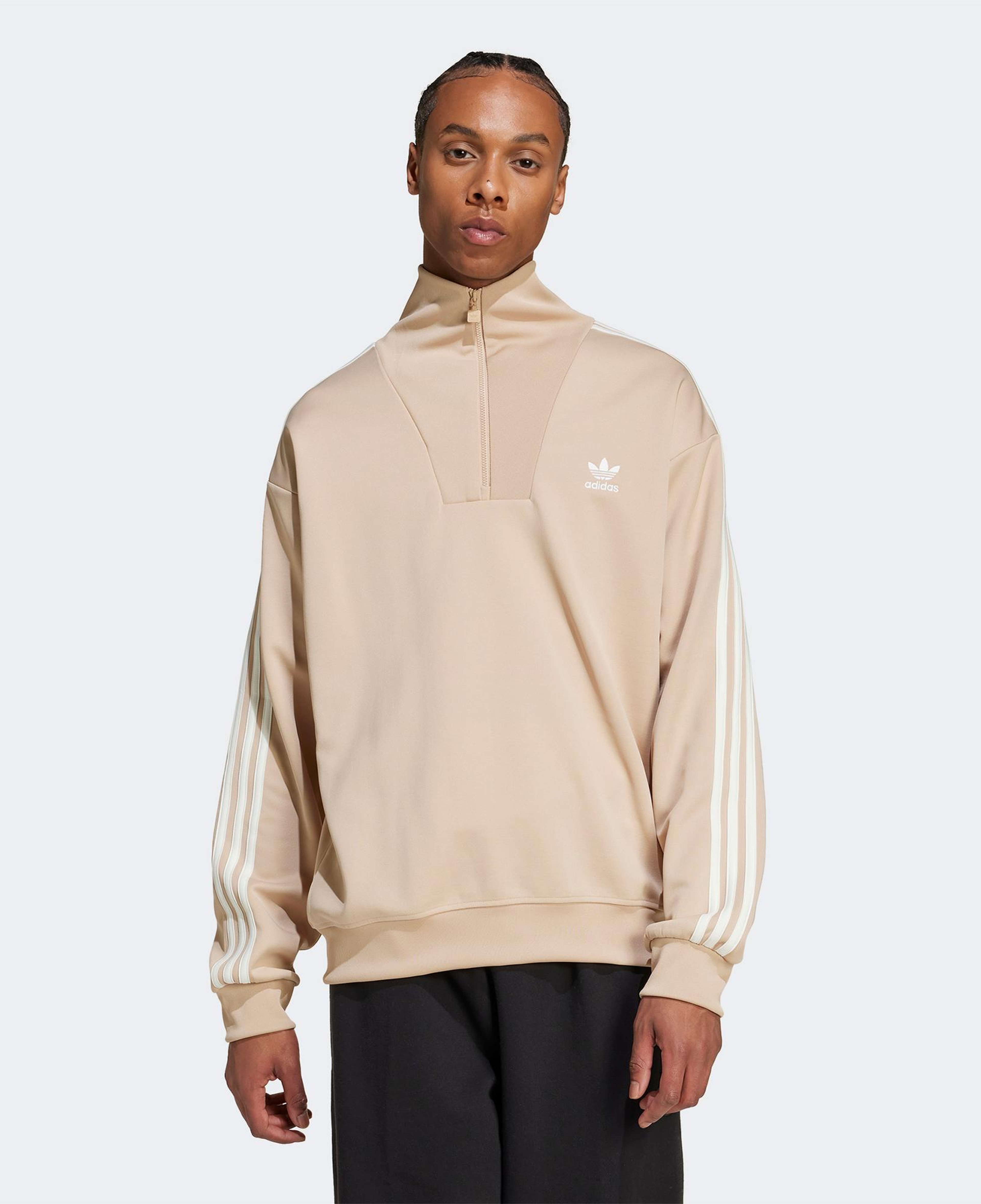 adidas Adicolor Funel Neck Erkek Bej Sweatshirt