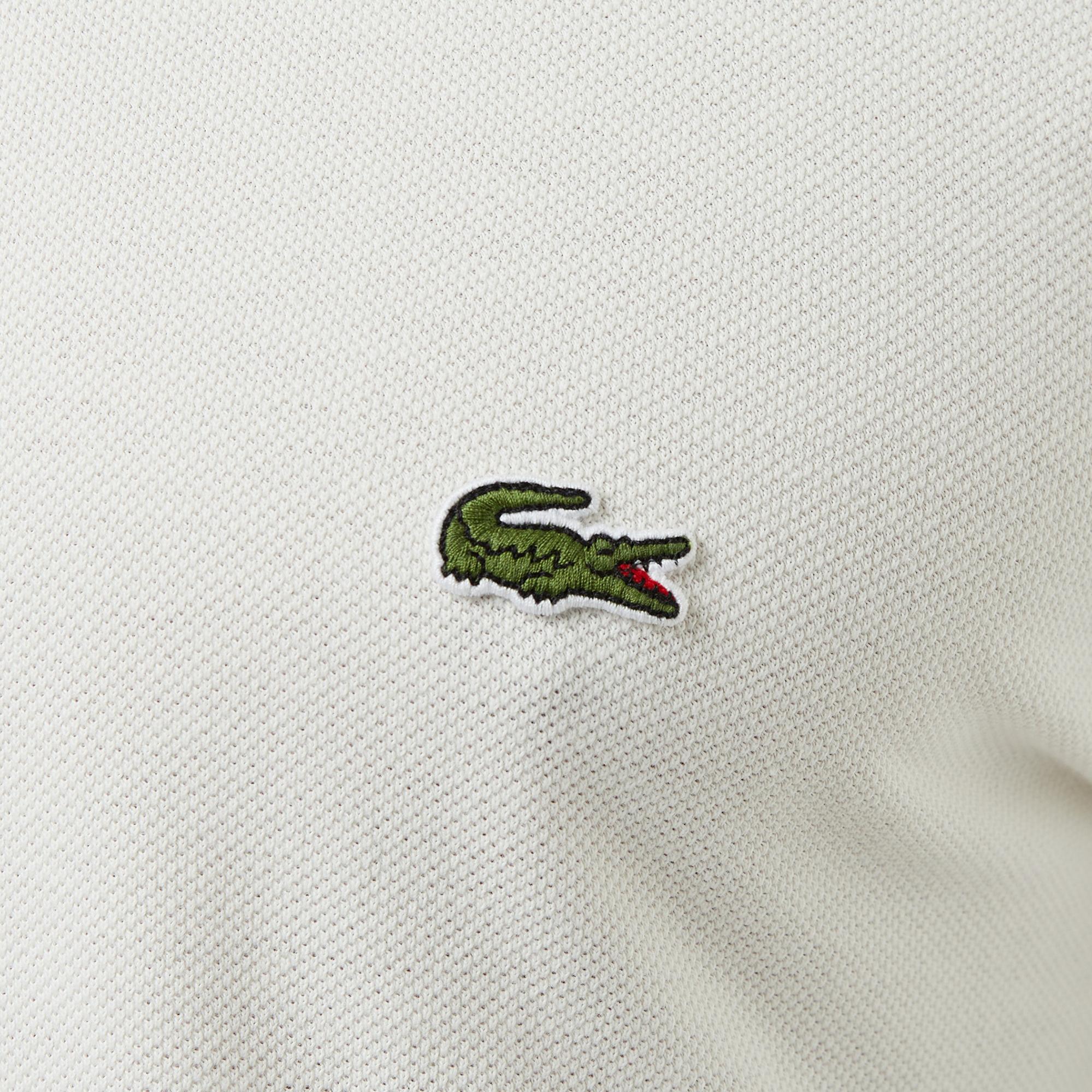 Lacoste Loose Fit Erkek Baskılı Beyaz Polo