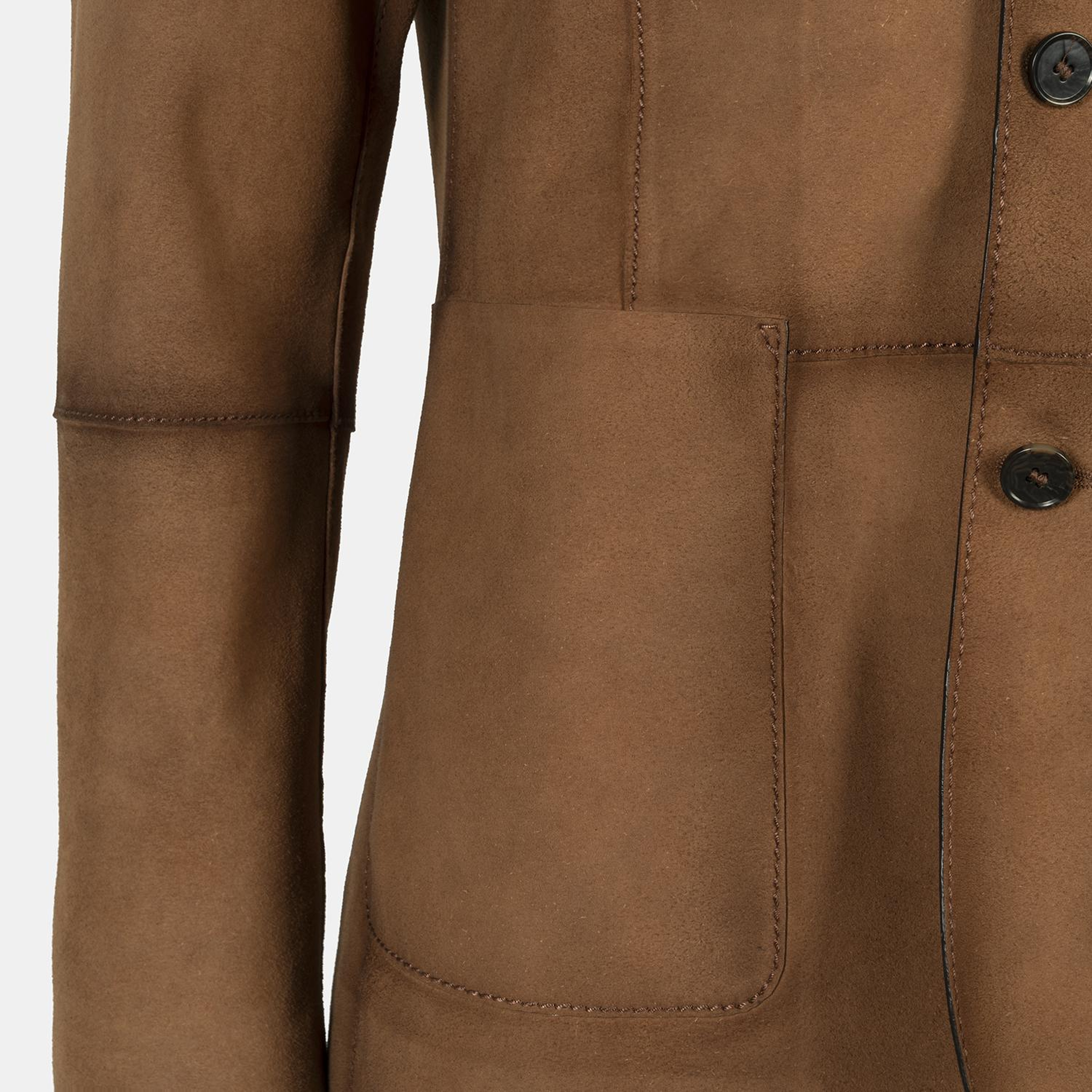 Erkek Taba Yakalı Süet Deri Blazer Ceket