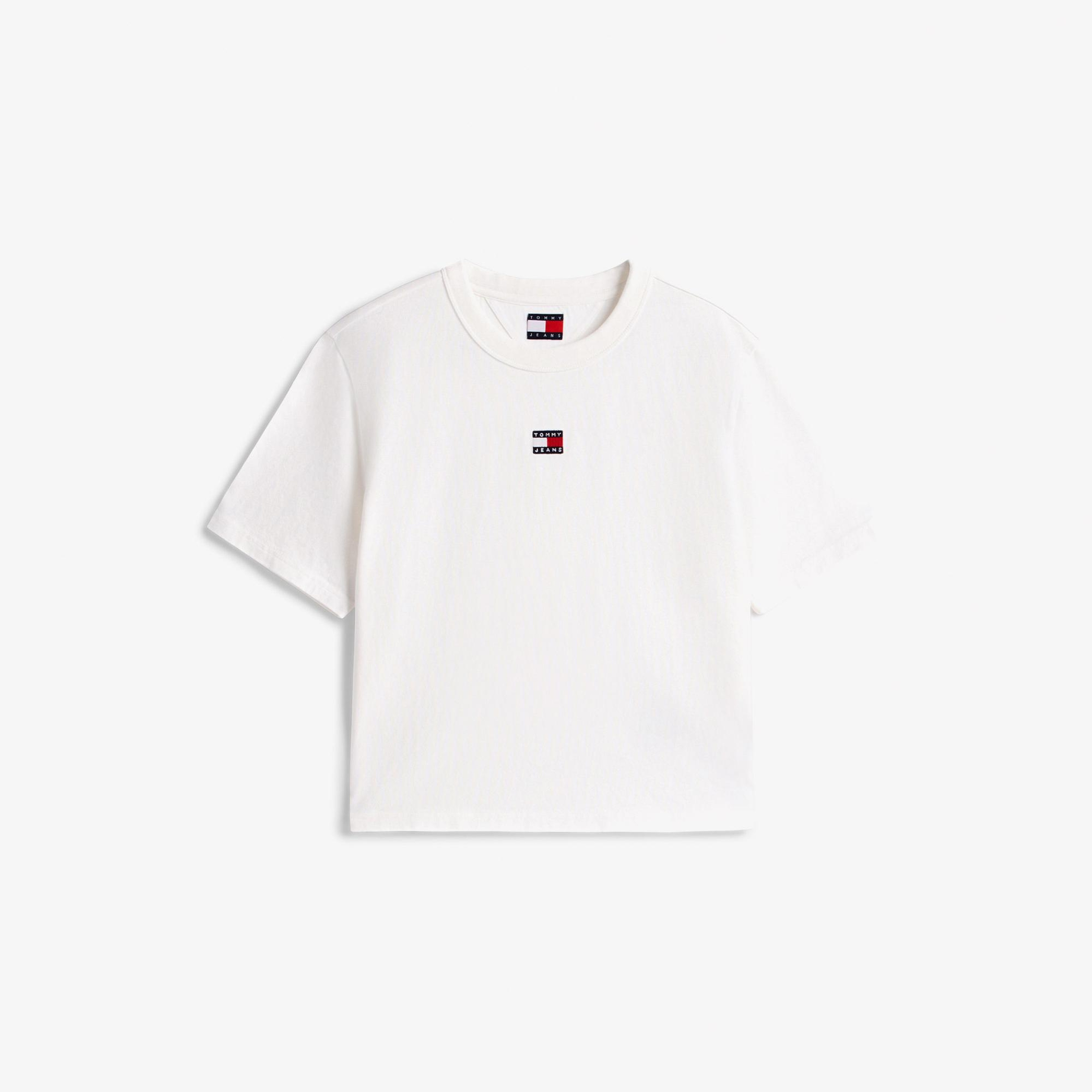 Tommy Hilfiger Badge Kadın Beyaz T-Shirt