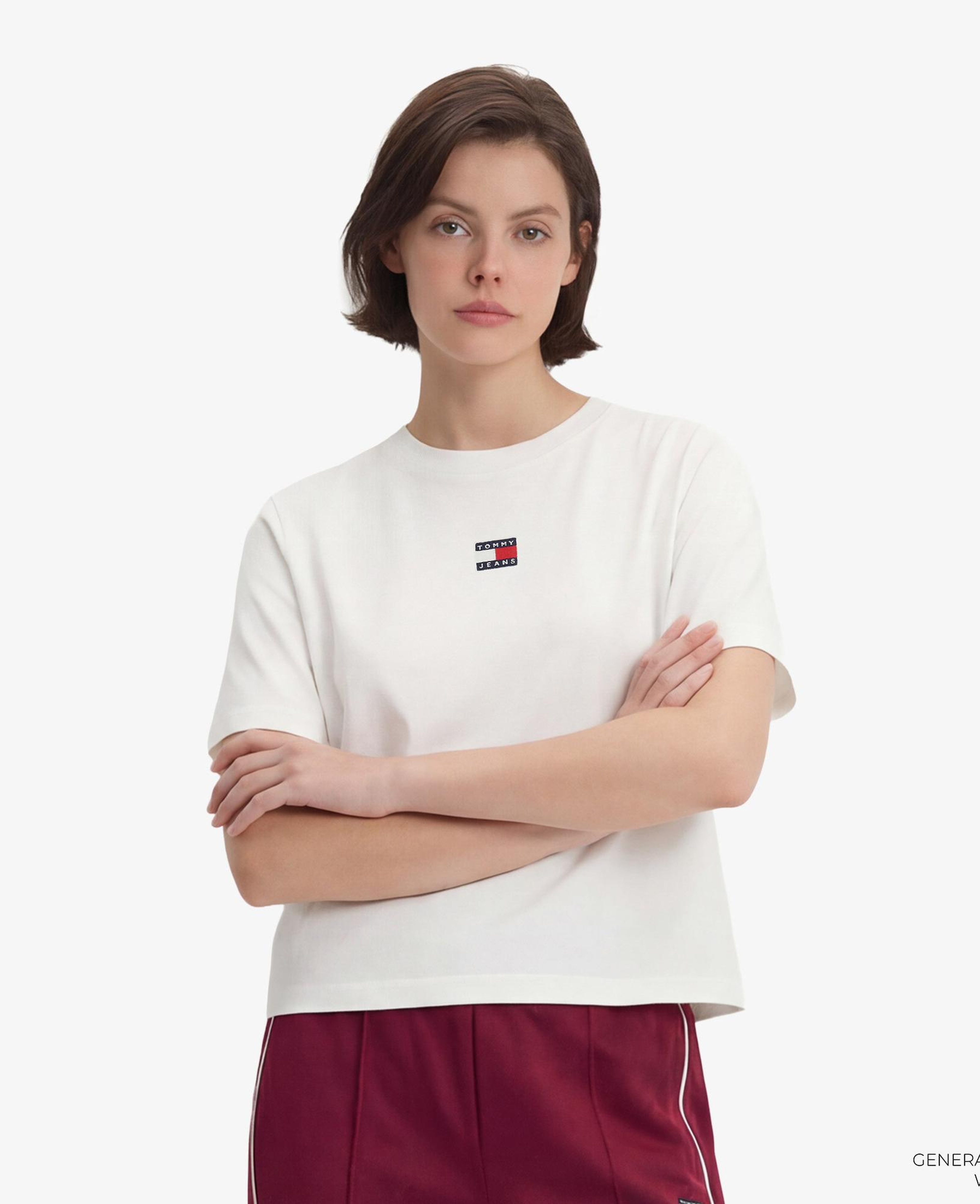 Tommy Hilfiger Badge Kadın Beyaz T-Shirt