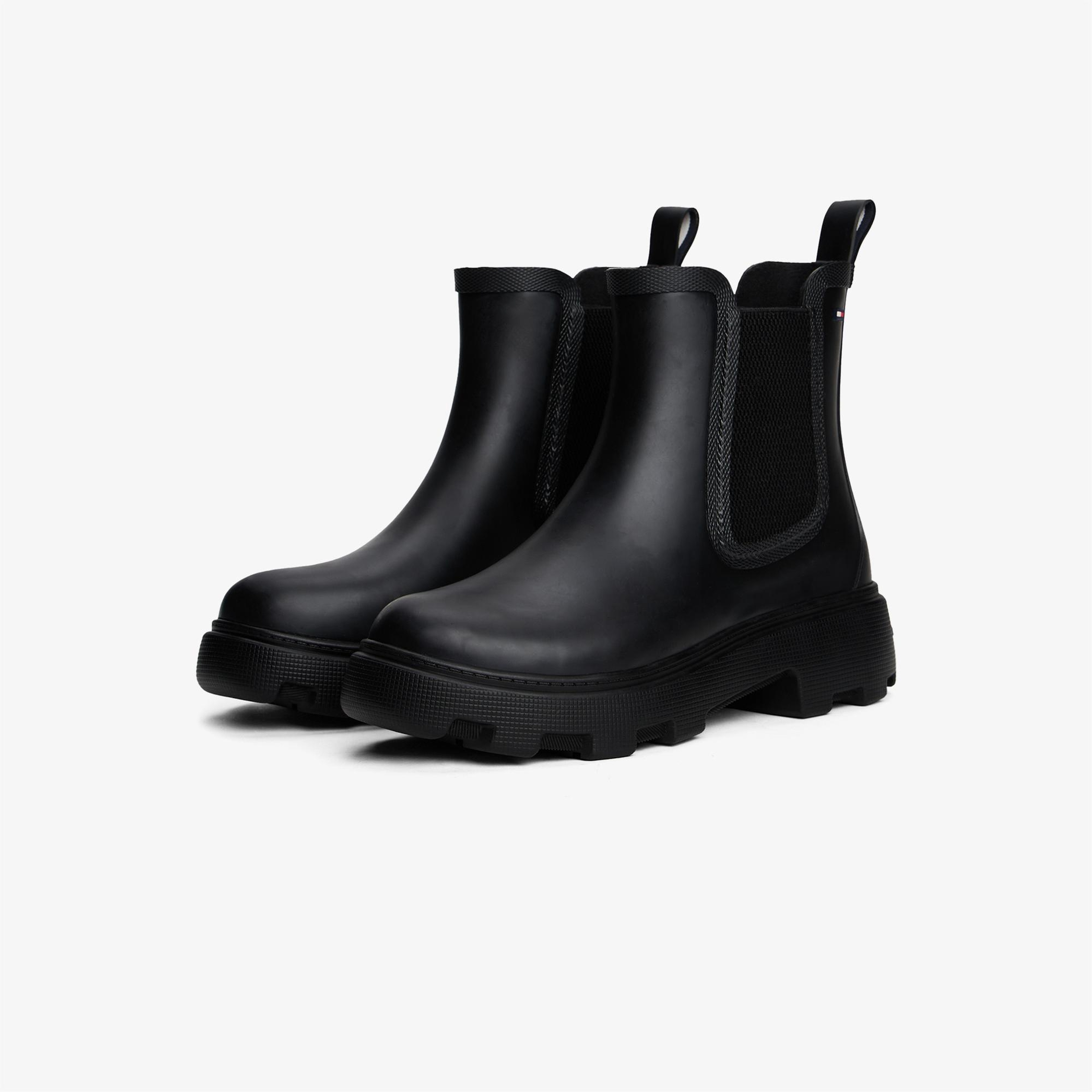 Tommy Hilfiger Flag Ankle Warm Lining Kadın Siyah Bot