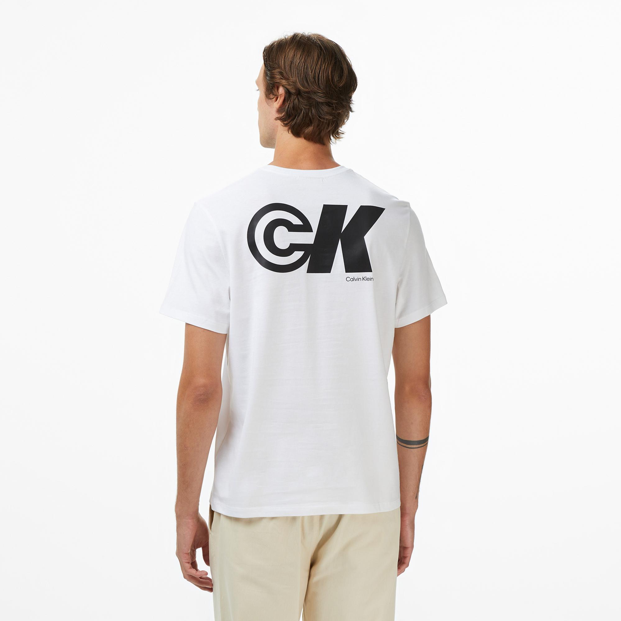 Calvin Klein Sport Logo Graphic Erkek Beyaz T-Shirt