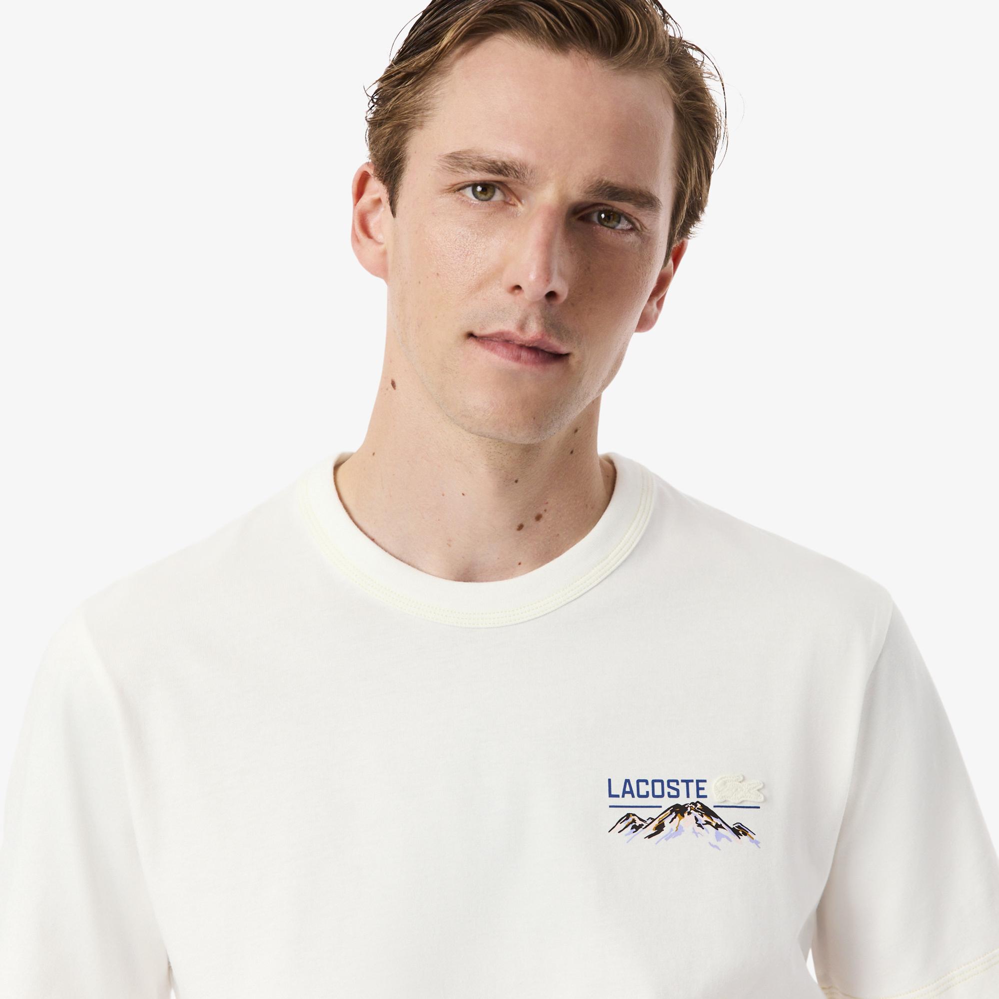 Lacoste Erkek Classic Fit Bisiklet Yaka Beyaz T-Shirt