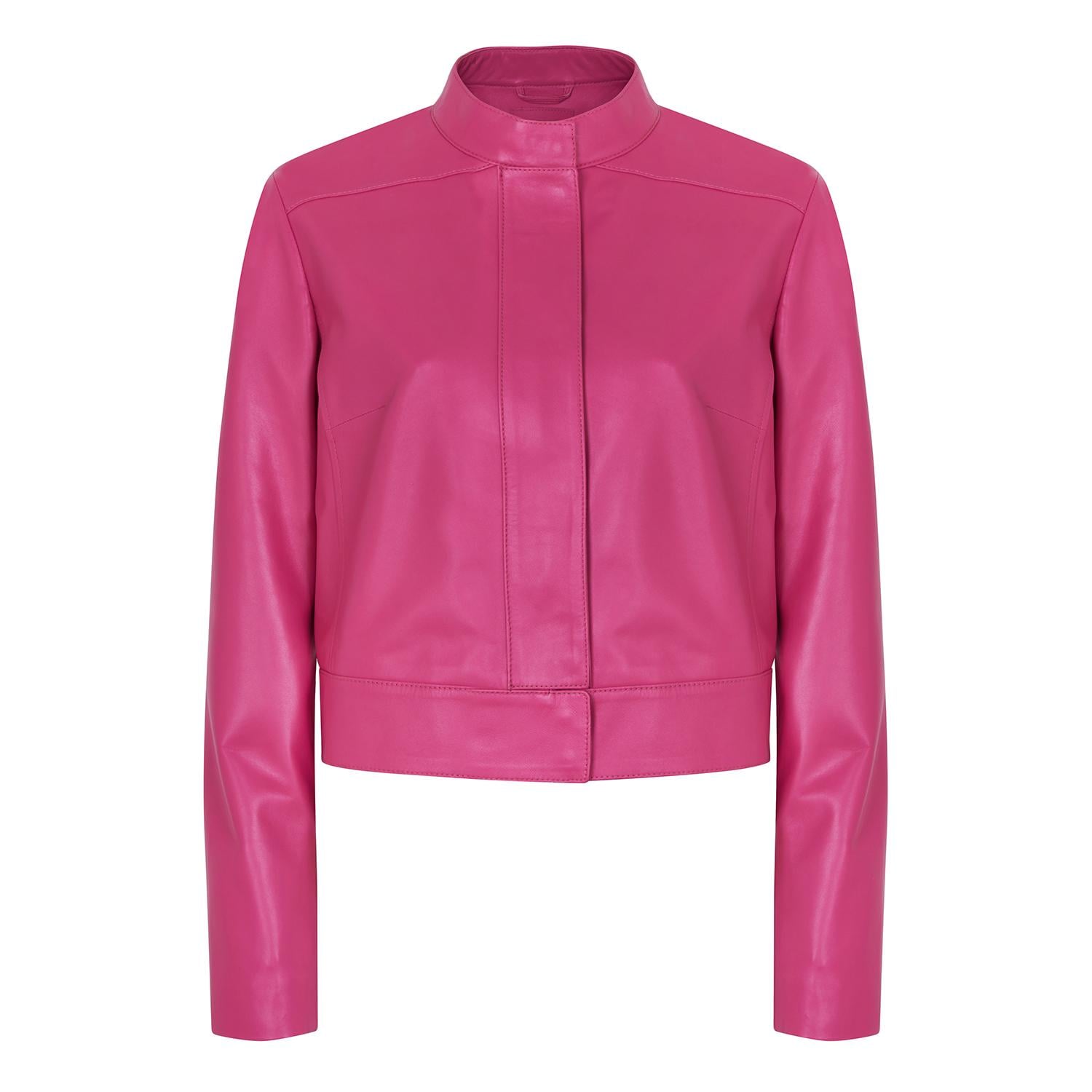 Maura Pembe Kadın Deri Ceket