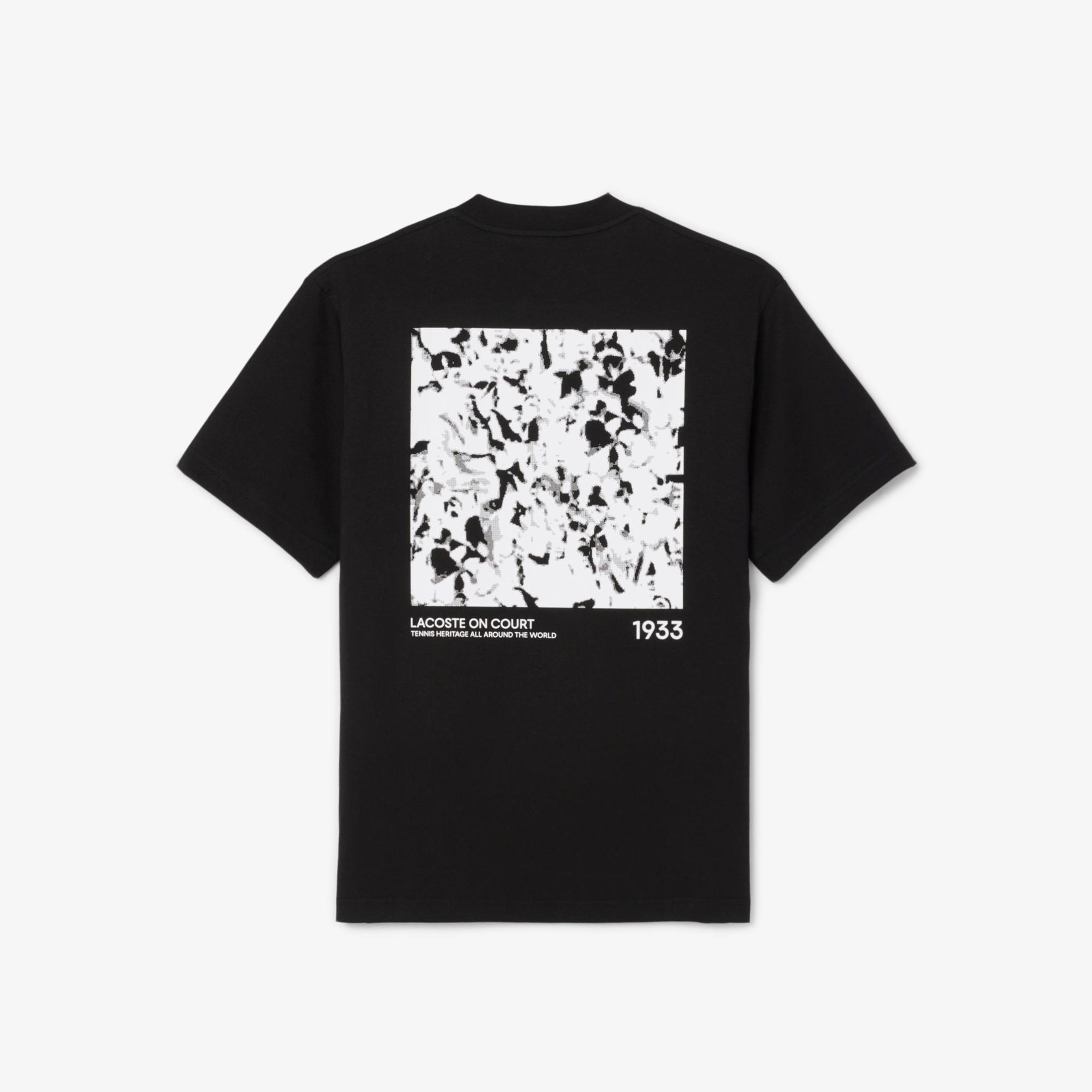 Lacoste Print Motif Erkek Siyah T-Shirt