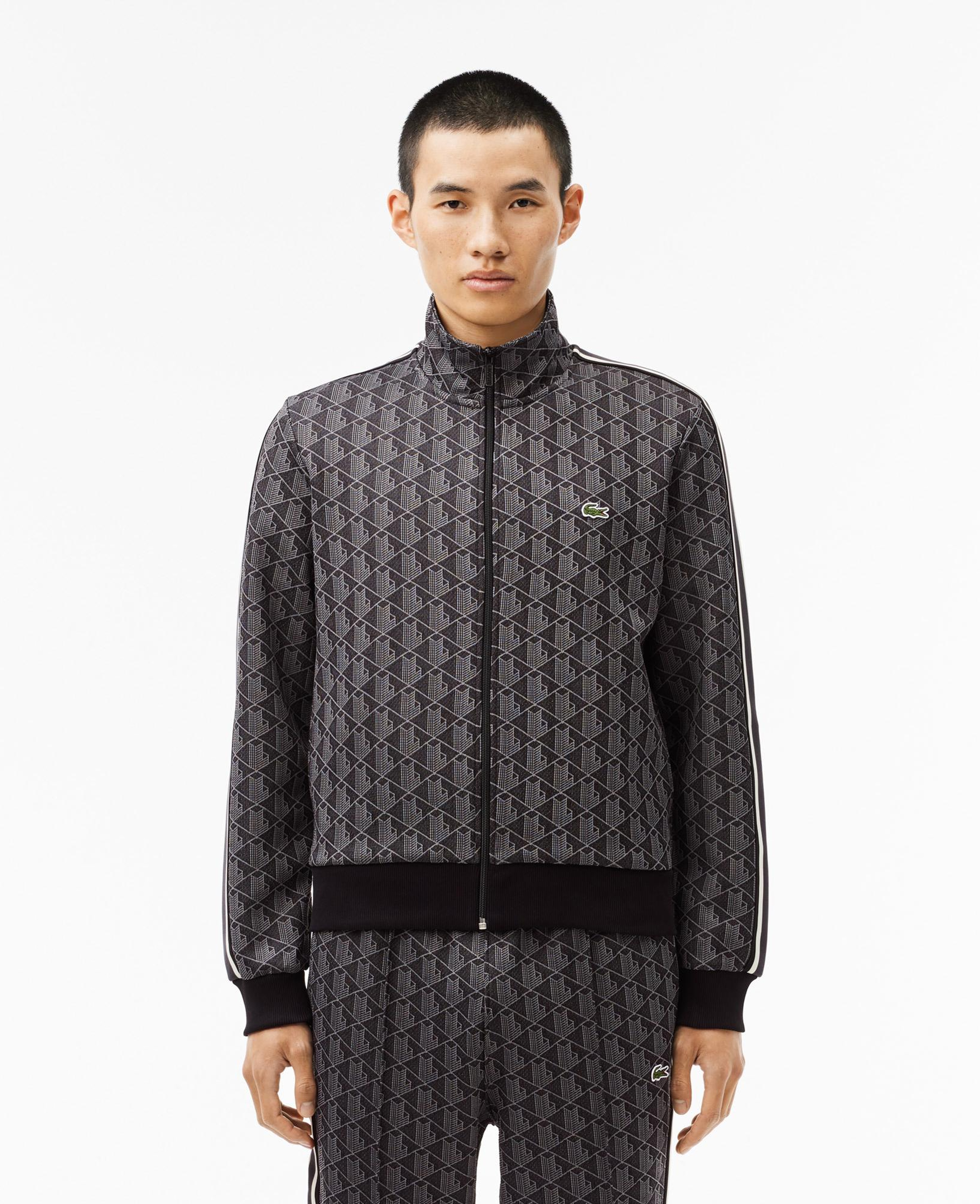 Lacoste Erkek Regular Fit Fermuarlı Monogram Siyah Sweatshirt