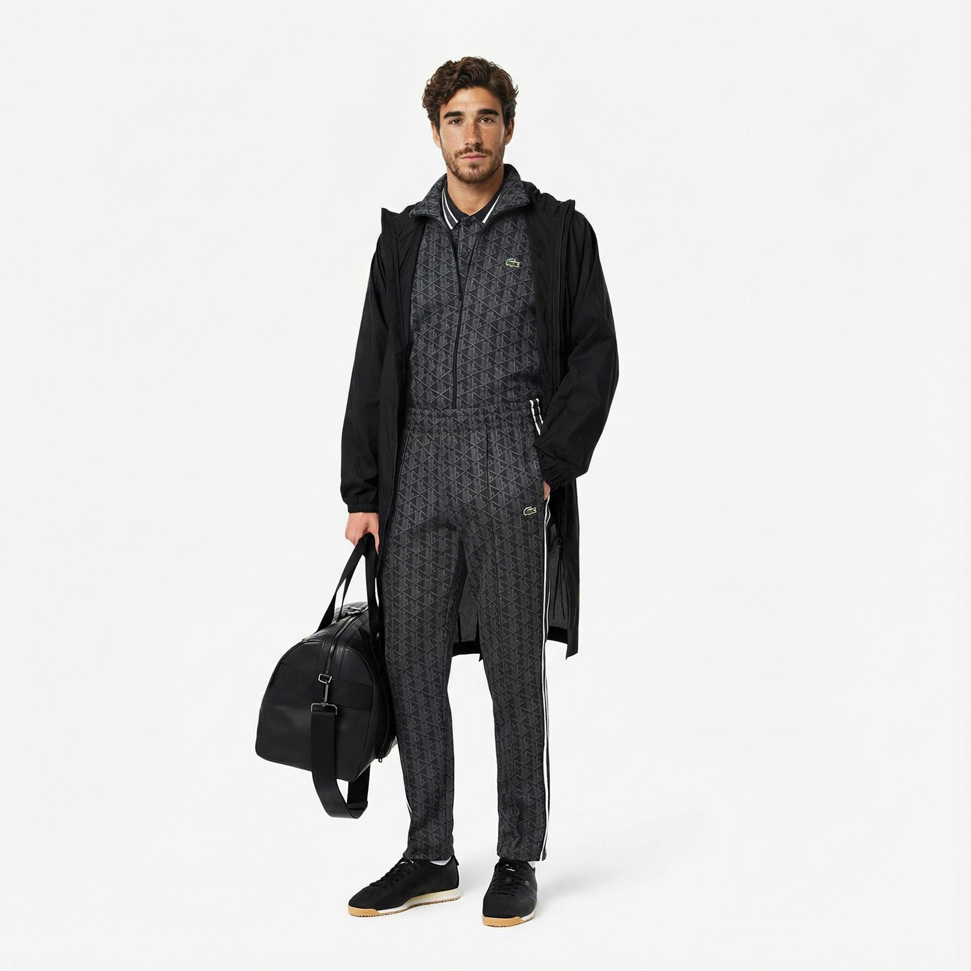 Lacoste Paris Erkek Regular Fit Monogram Siyah Eşofman Altı