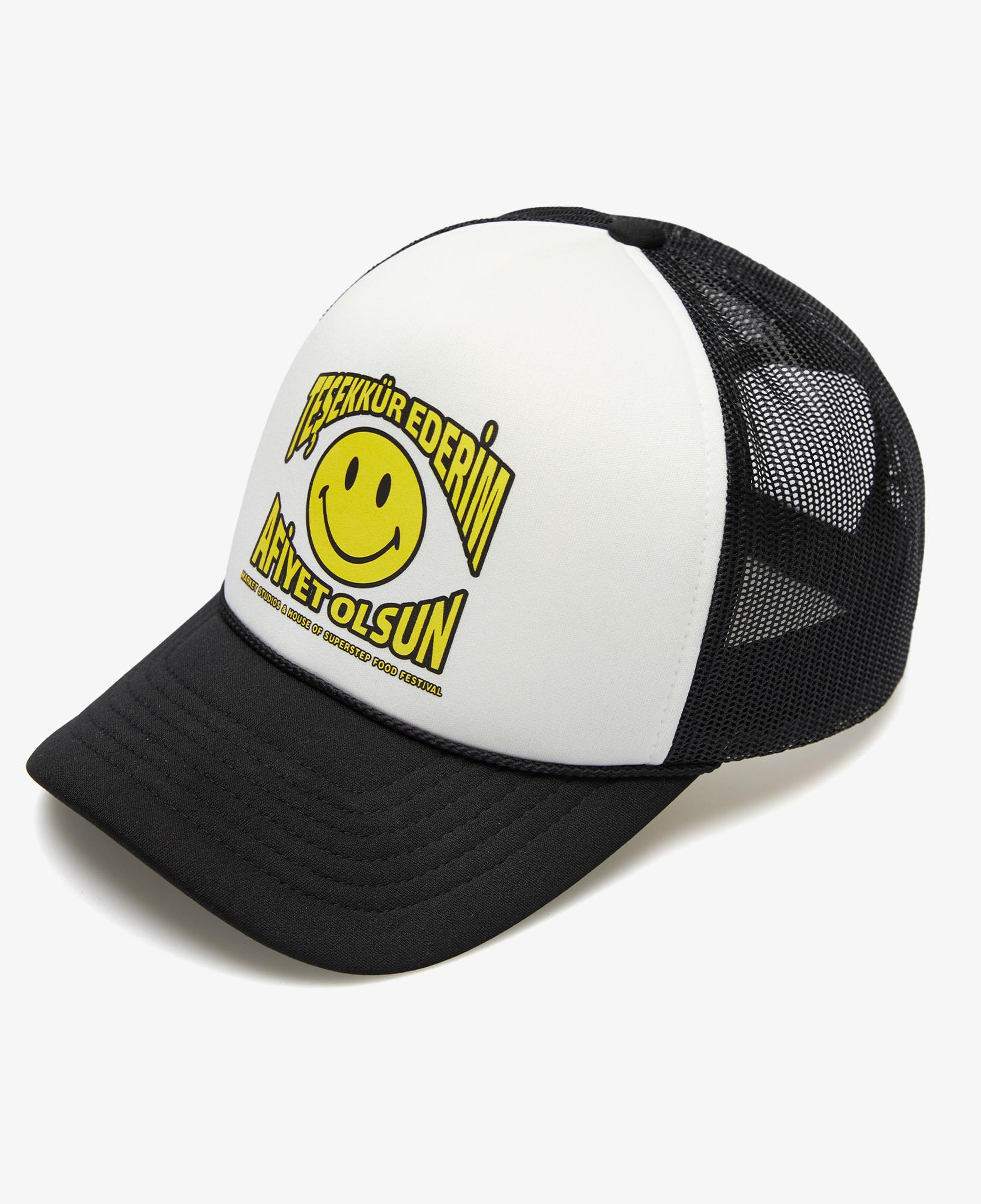 Market x HOSS Smiley Trucker Hat Erkek Beyaz Şapka