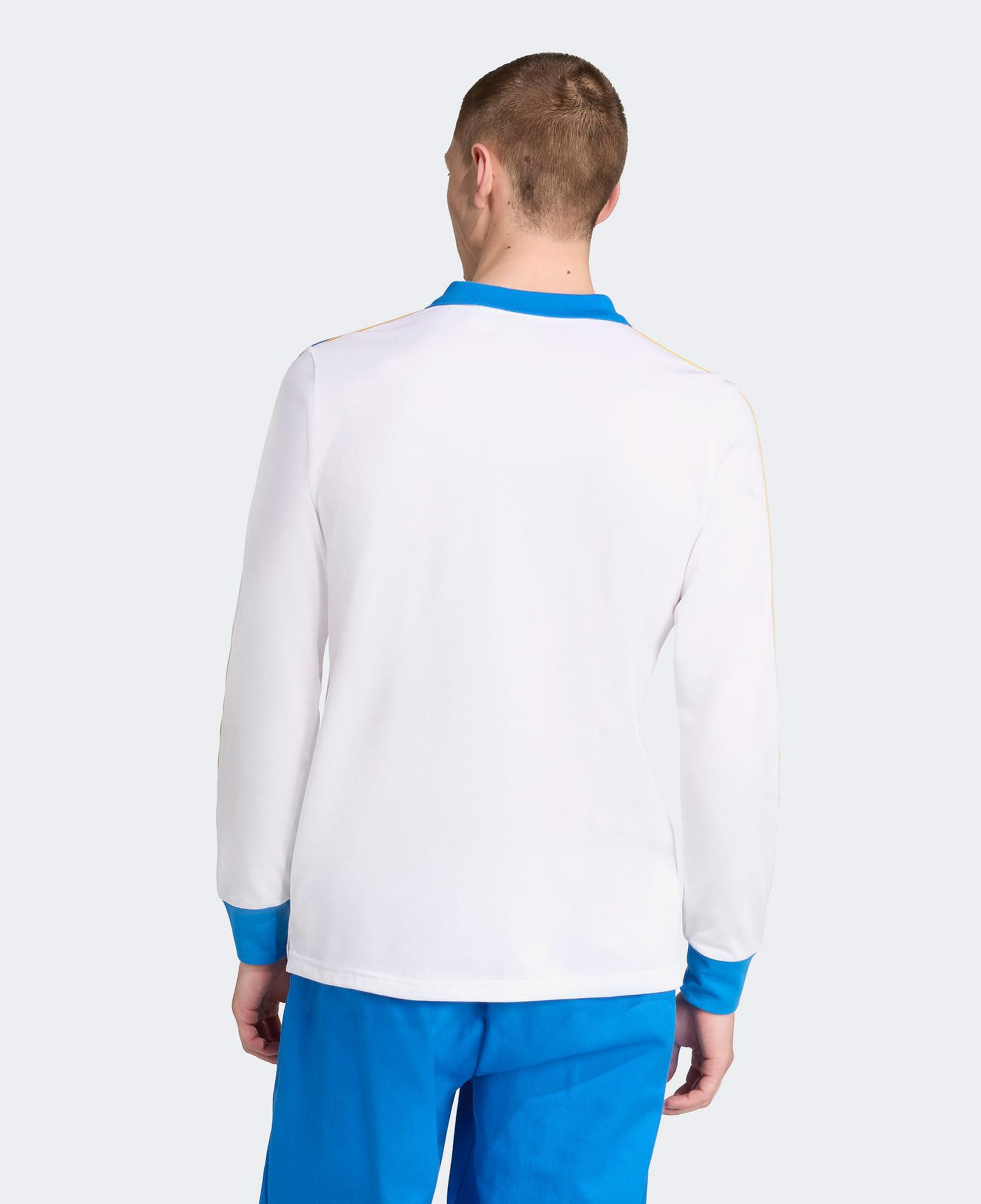 adidas Real Madrid Terrace Icons Erkek Beyaz/Mavi Polo T-Shirt