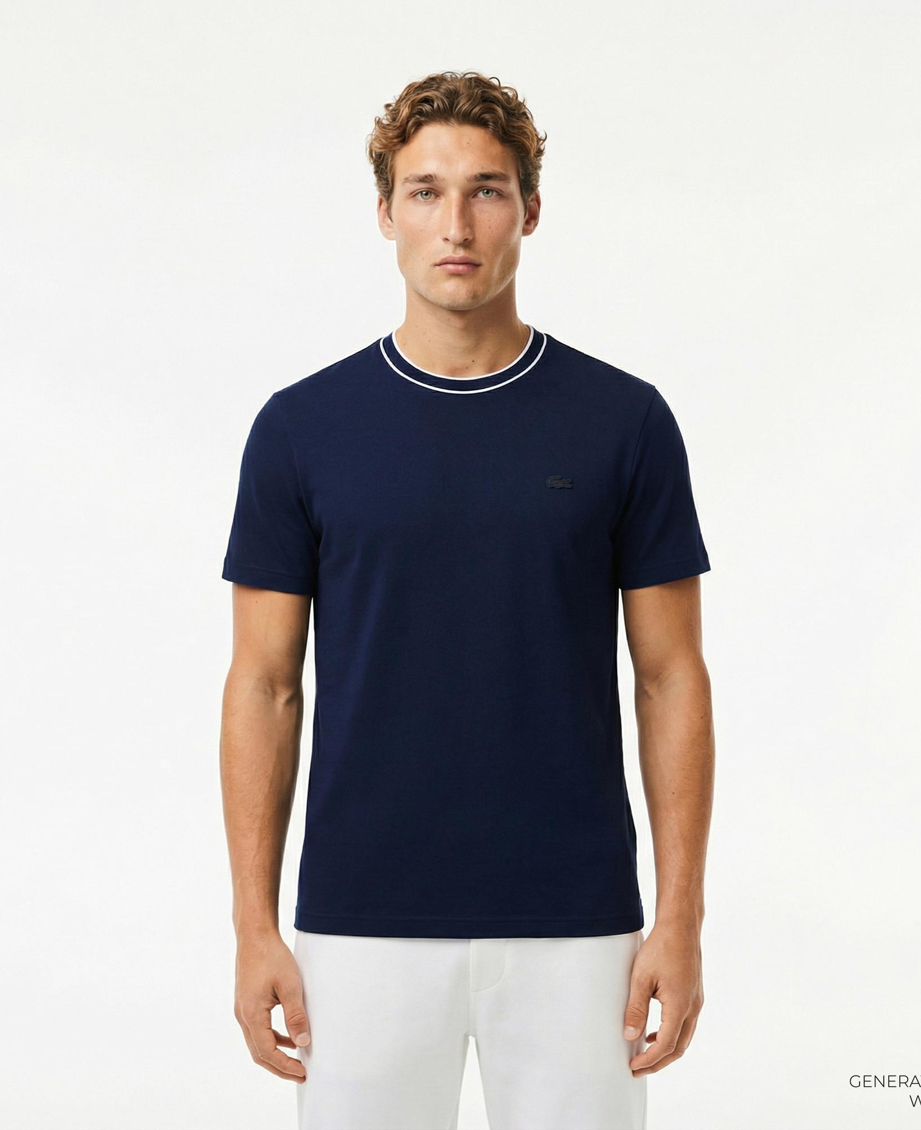 Lacoste Erkek Regular Fit Bisiklet Yaka Lacivert T-Shirt