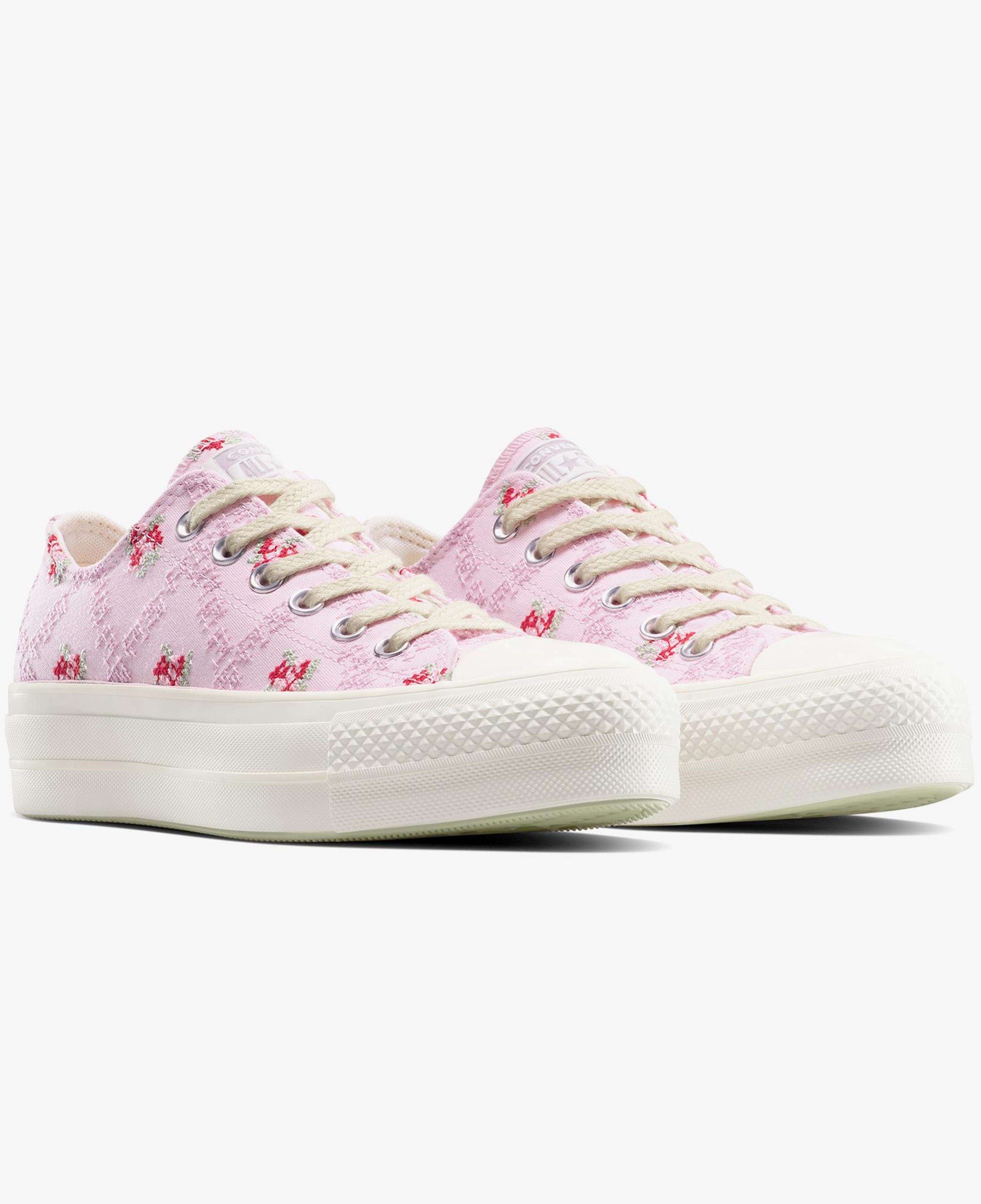 Converse Chuck Taylor All Star Lift Rose Cross Stitch Kadın Pembe Platform Sneaker