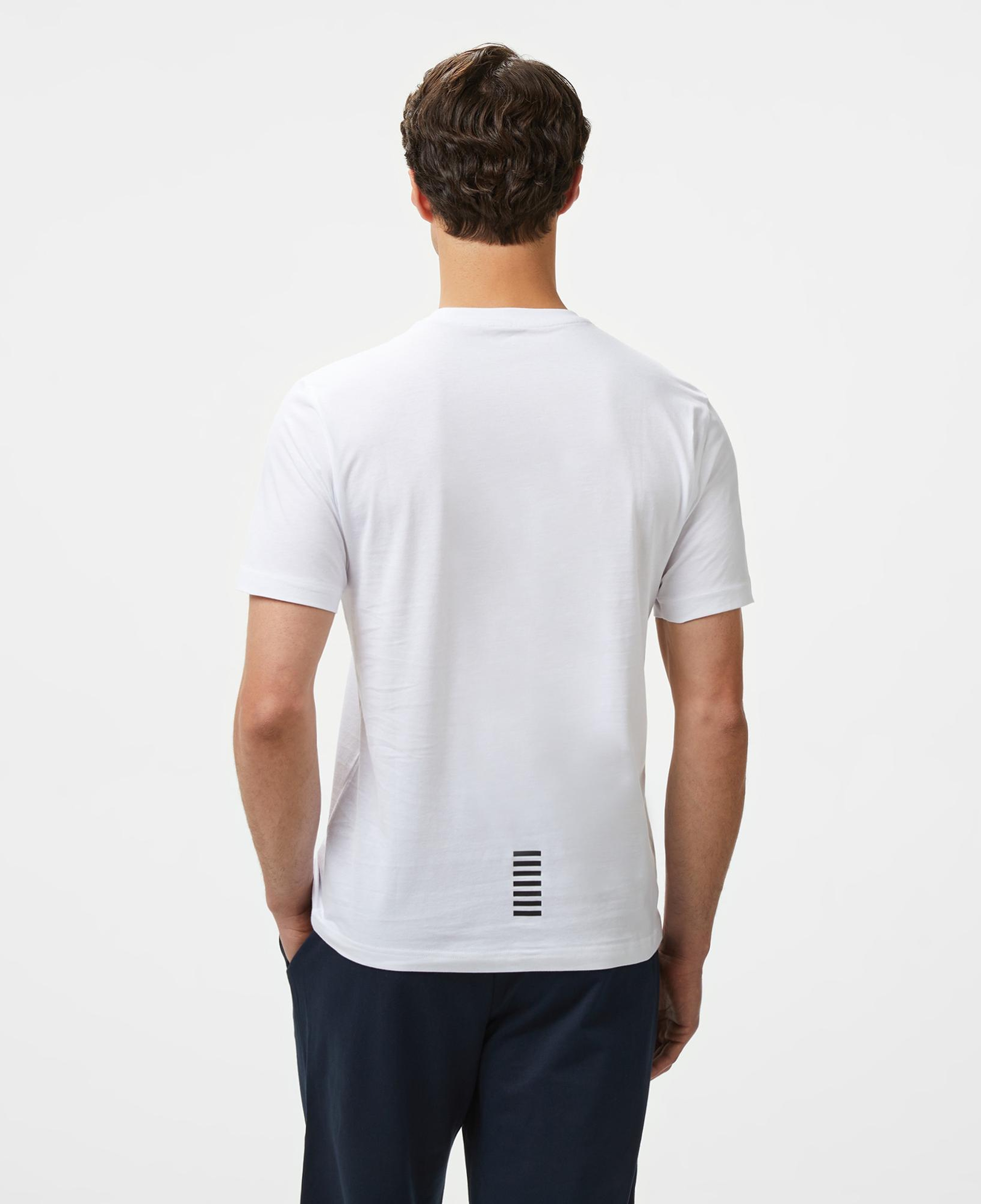 EA7 Erkek Beyaz Bisiklet Yaka T-Shirt