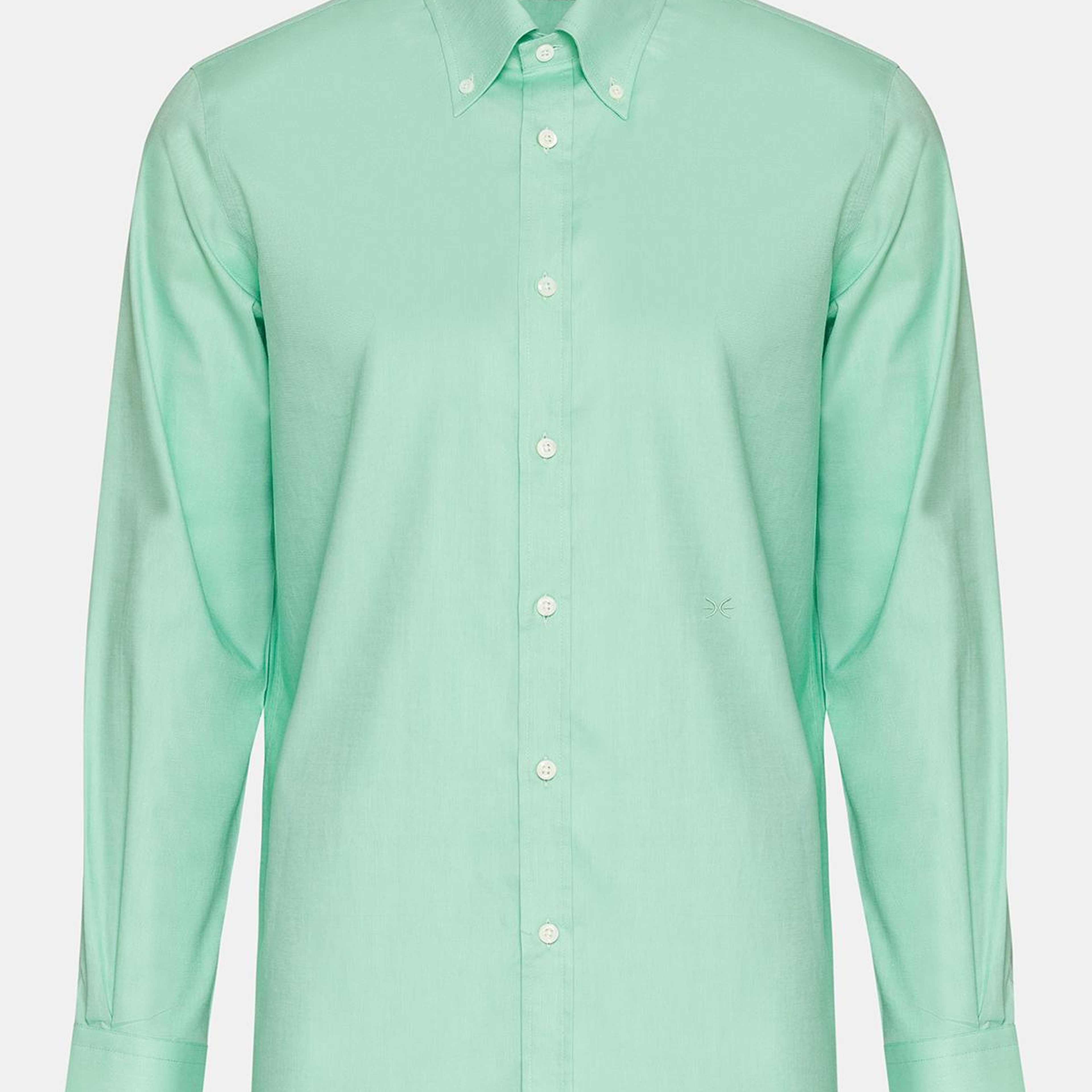 Erkek Yeşil Düğmeli Yaka Cooper Fit Spor Gömlek