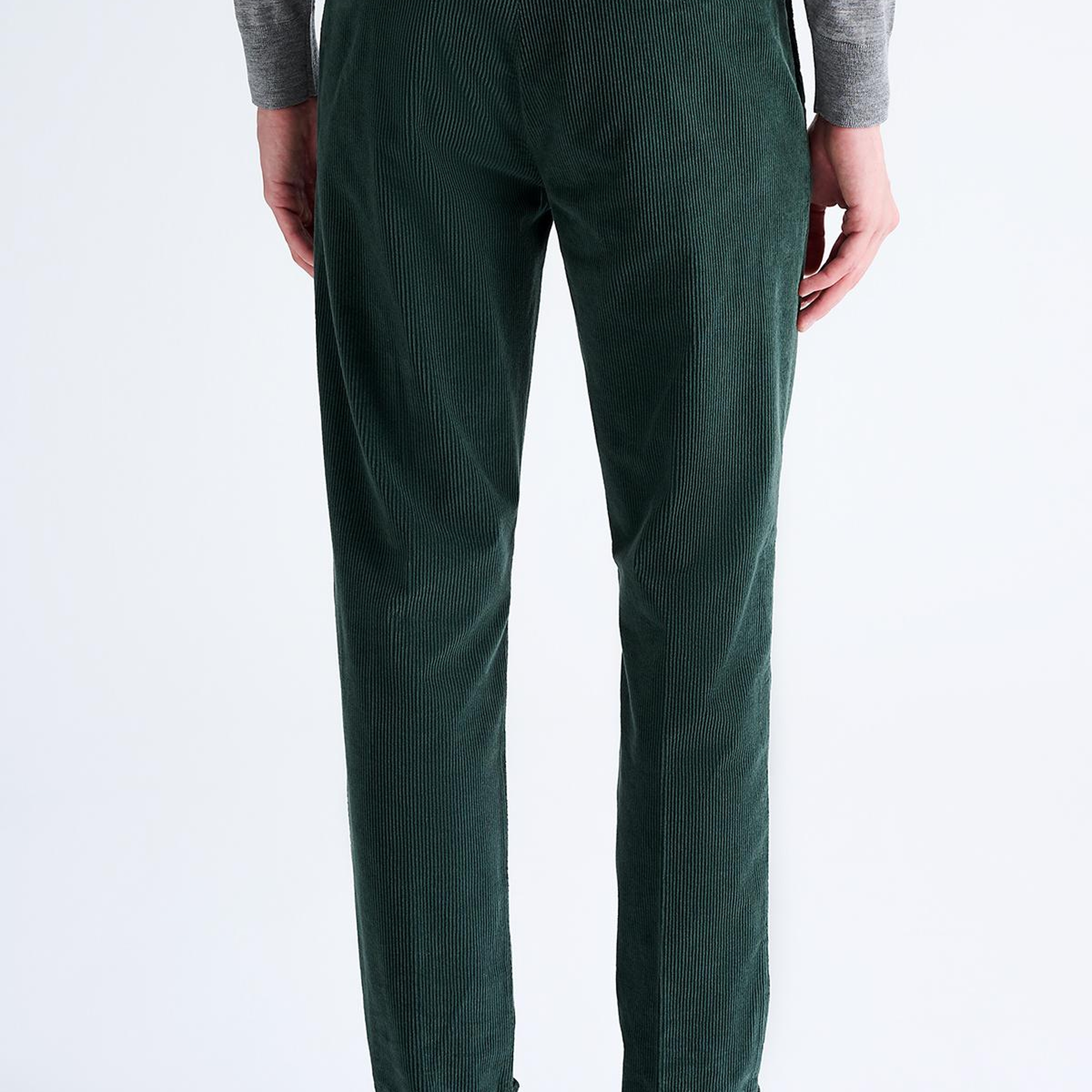 Erkek Koyu Yeşil Kadife Chino Pantolon