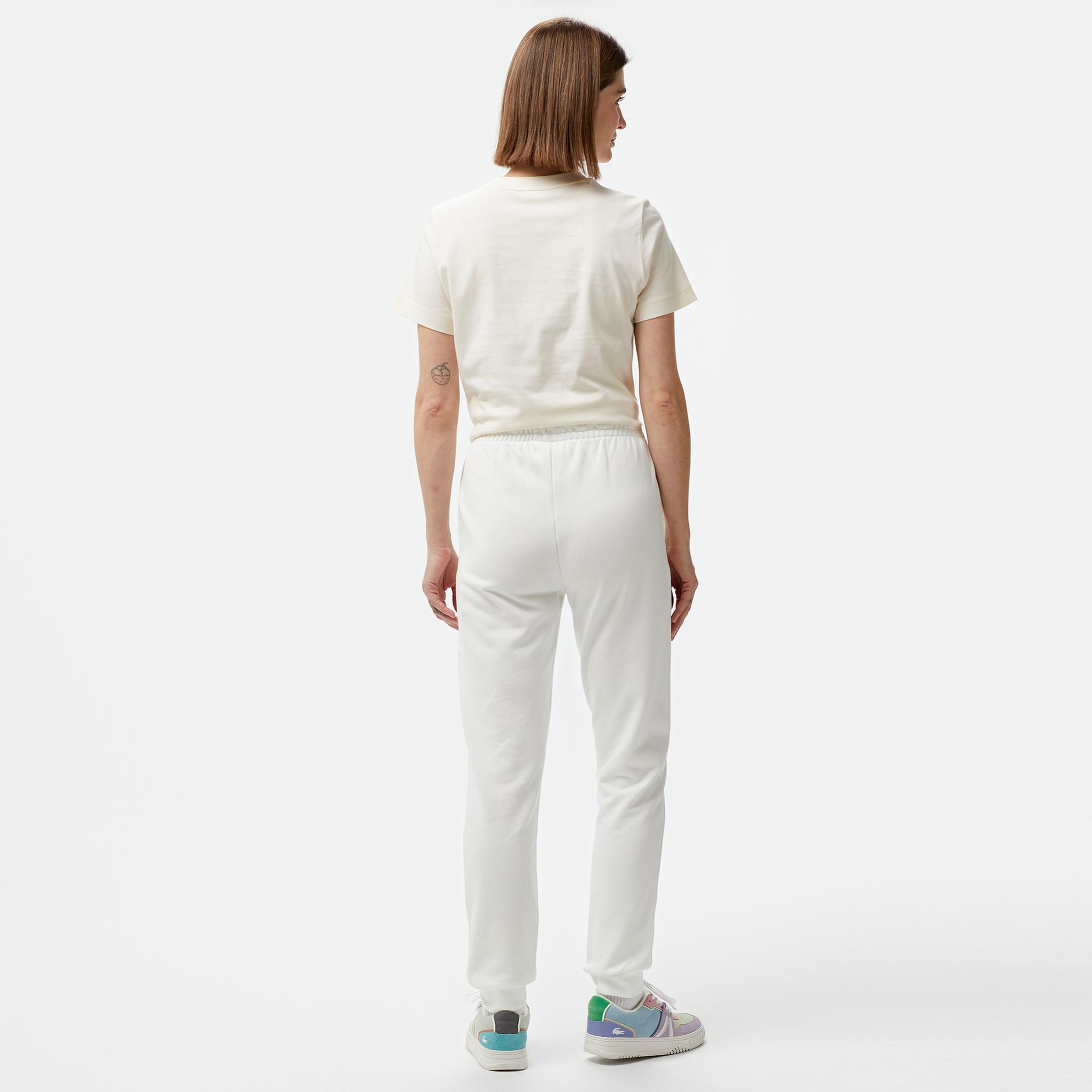 Lacoste Classic Straight Fit Kadın Beyaz Eşofman Altı