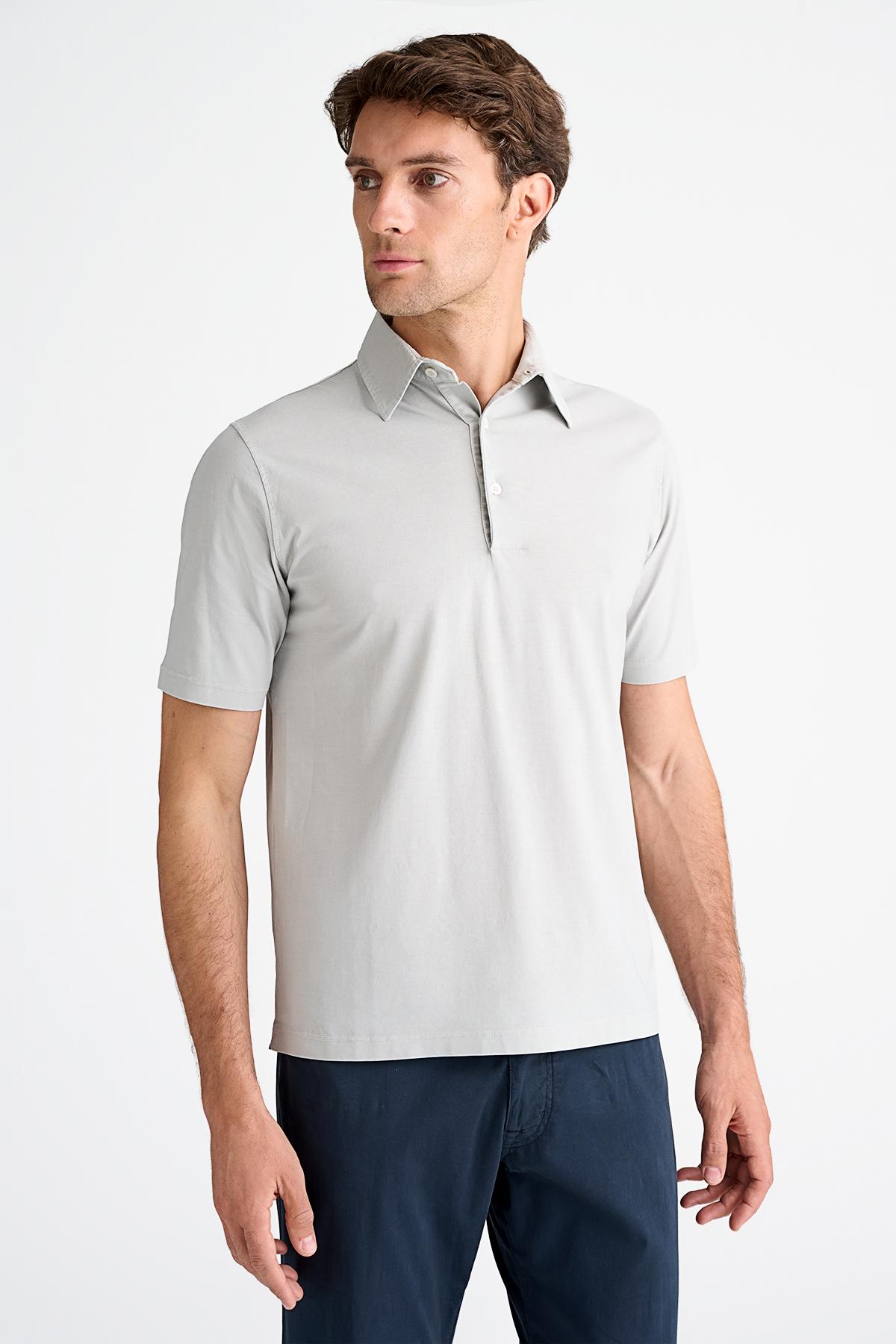 Erkek Taş Polo Yaka T-Shirt