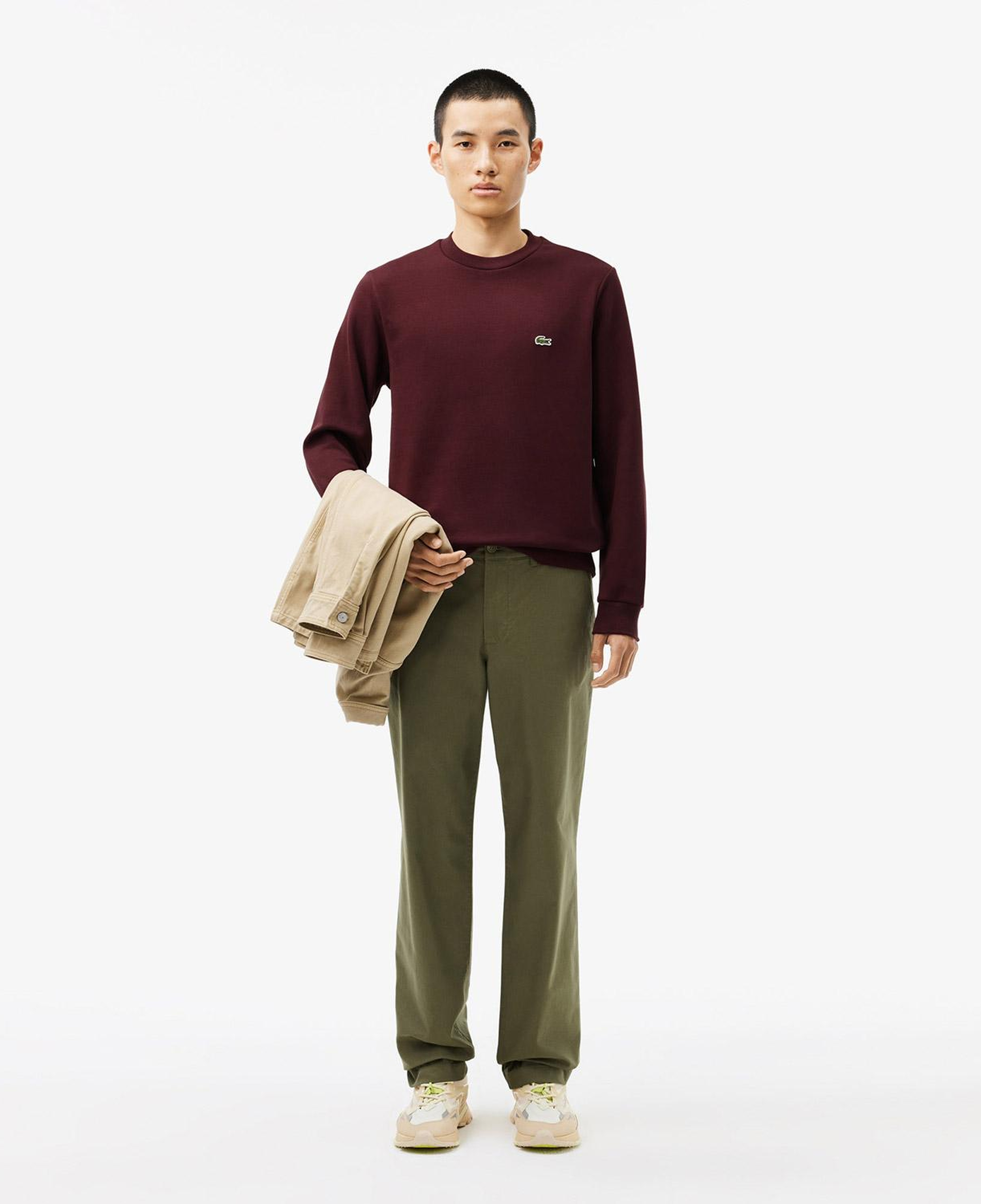 Lacoste Erkek Classic Fit Bisiklet Yaka Bordo Sweatshirt