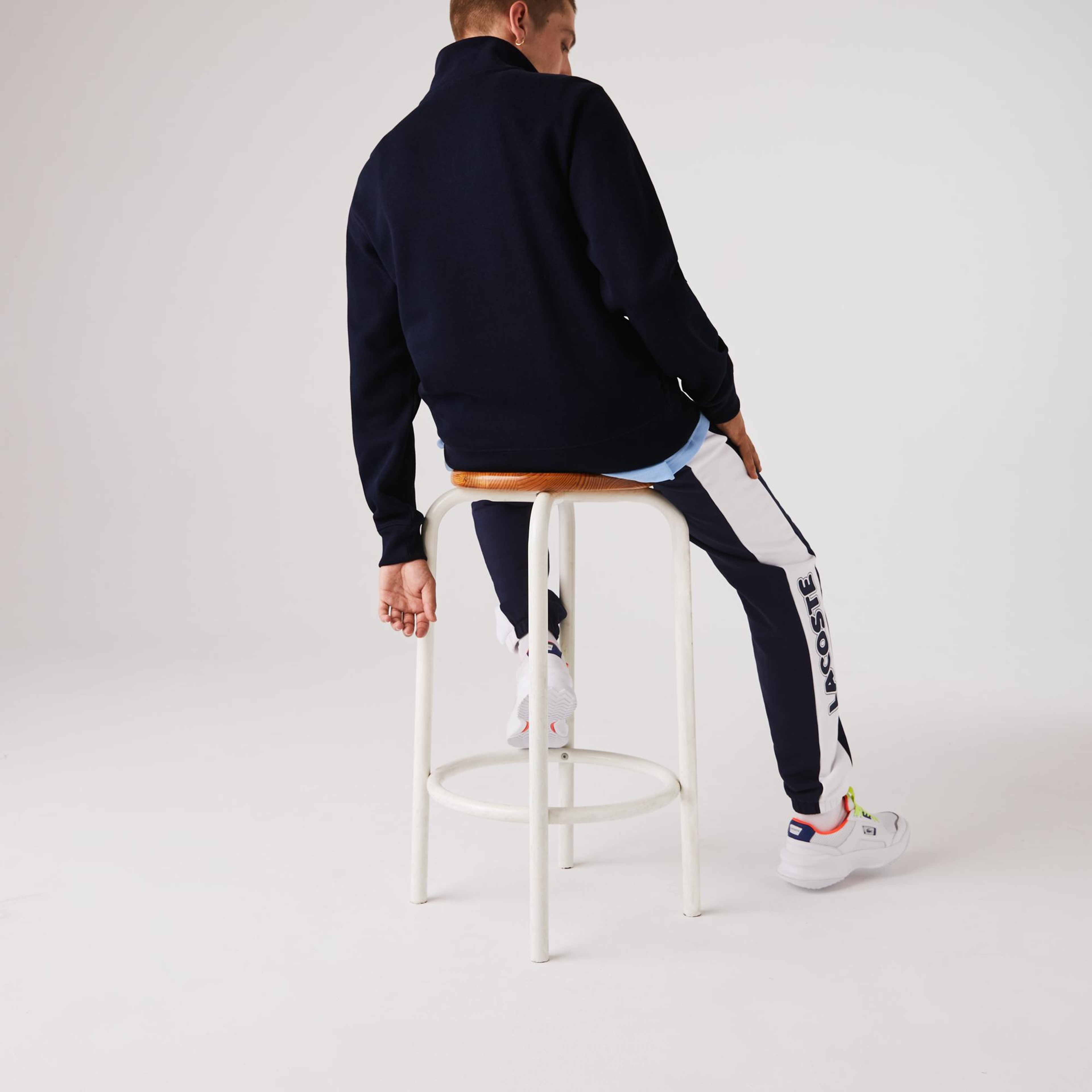 Erkek Classic Fit Yarım Fermuarlı Lacivert Sweatshirt