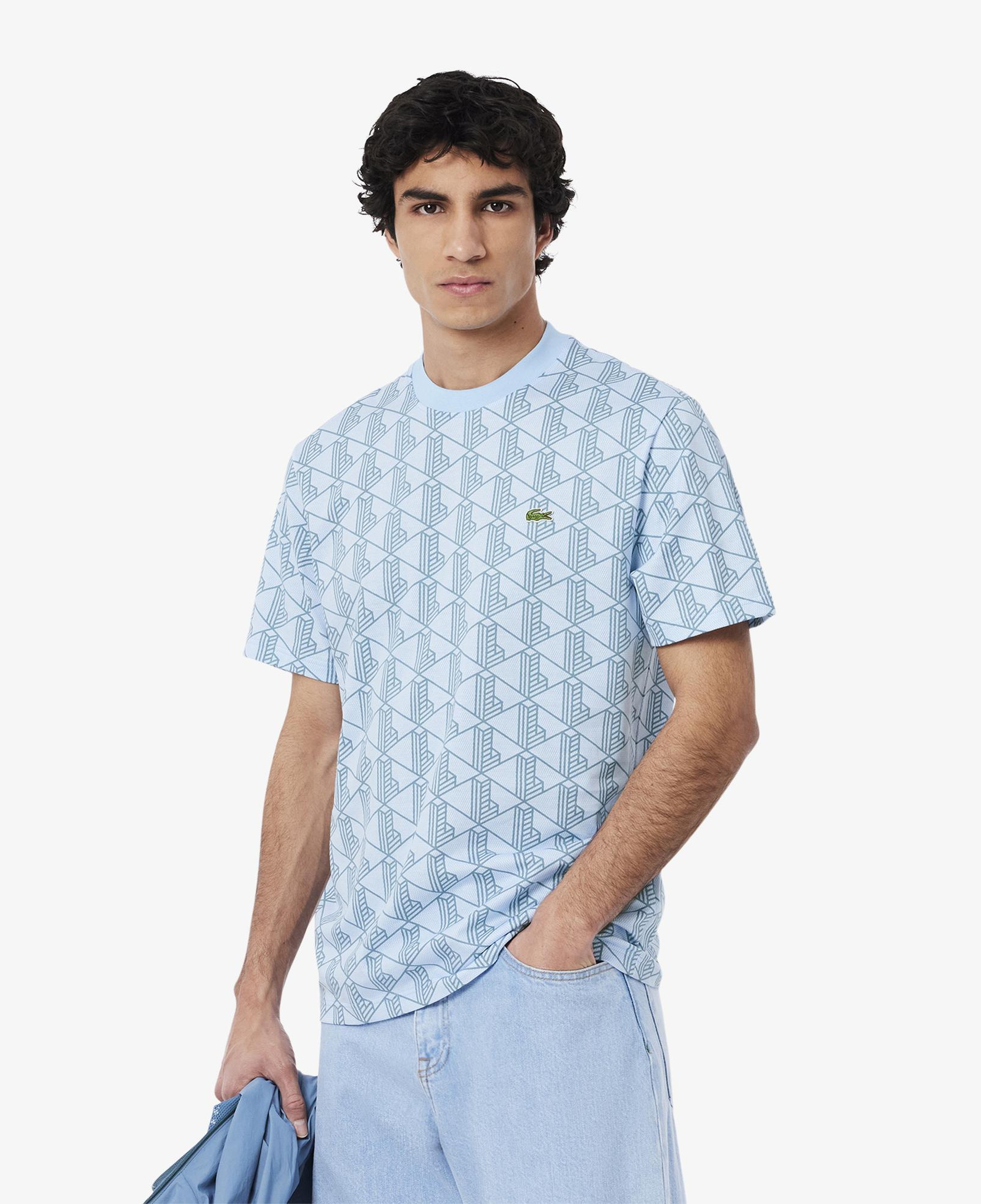 Lacoste Monogram Cotton Erkek Mavi T-Shirt