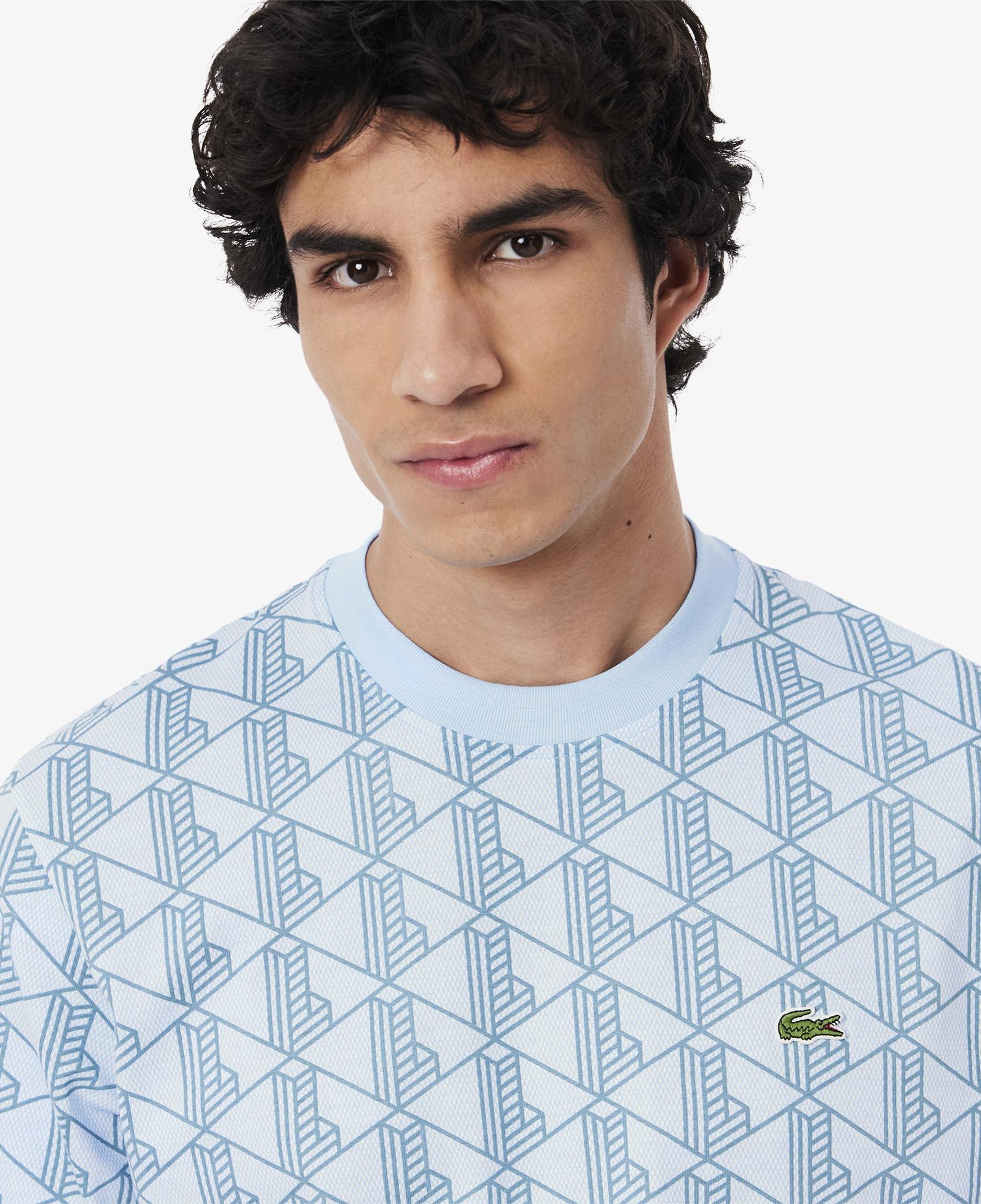 Lacoste Monogram Cotton Erkek Mavi T-Shirt
