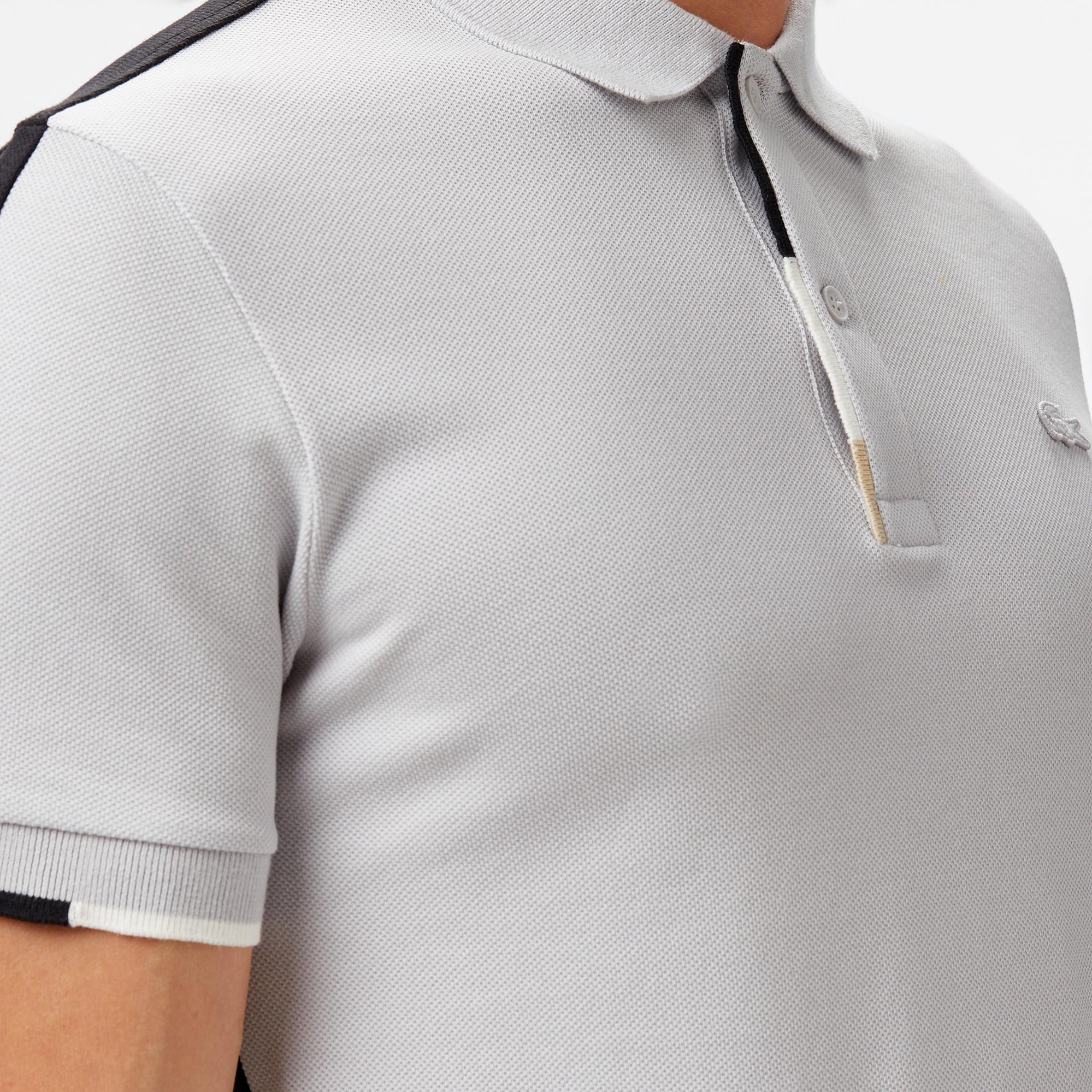 Lacoste Erkek Regular Fit Renk Bloklu Gri Polo