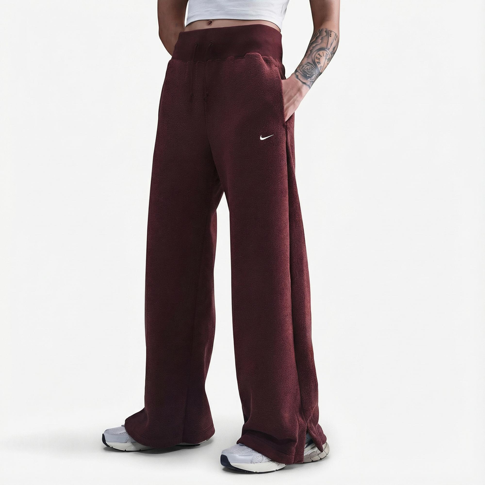 Nike Sportswear Phoenix Plush Kadın Bordo Eşofman Altı