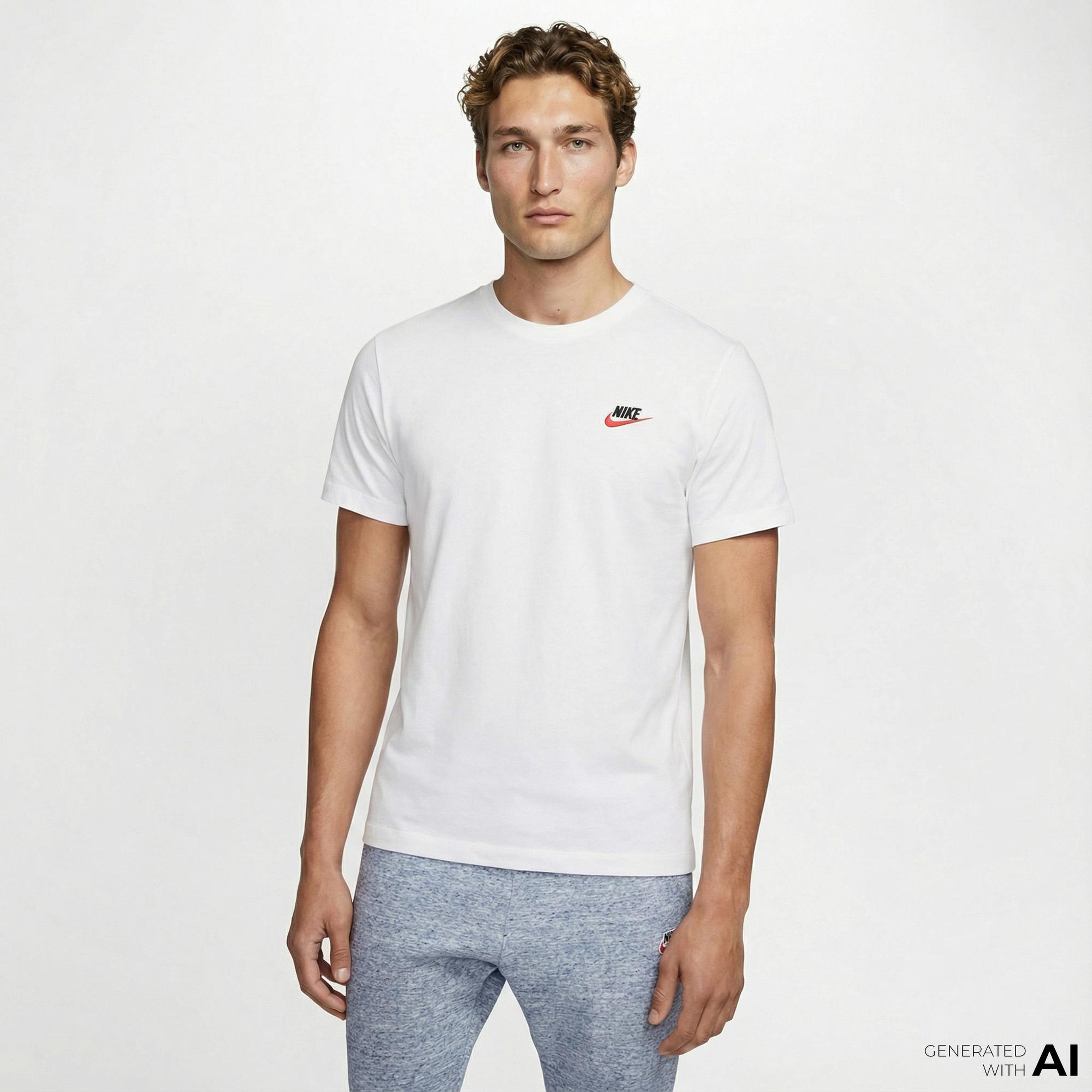 Nike Sportswear Club Erkek Beyaz T-Shirt