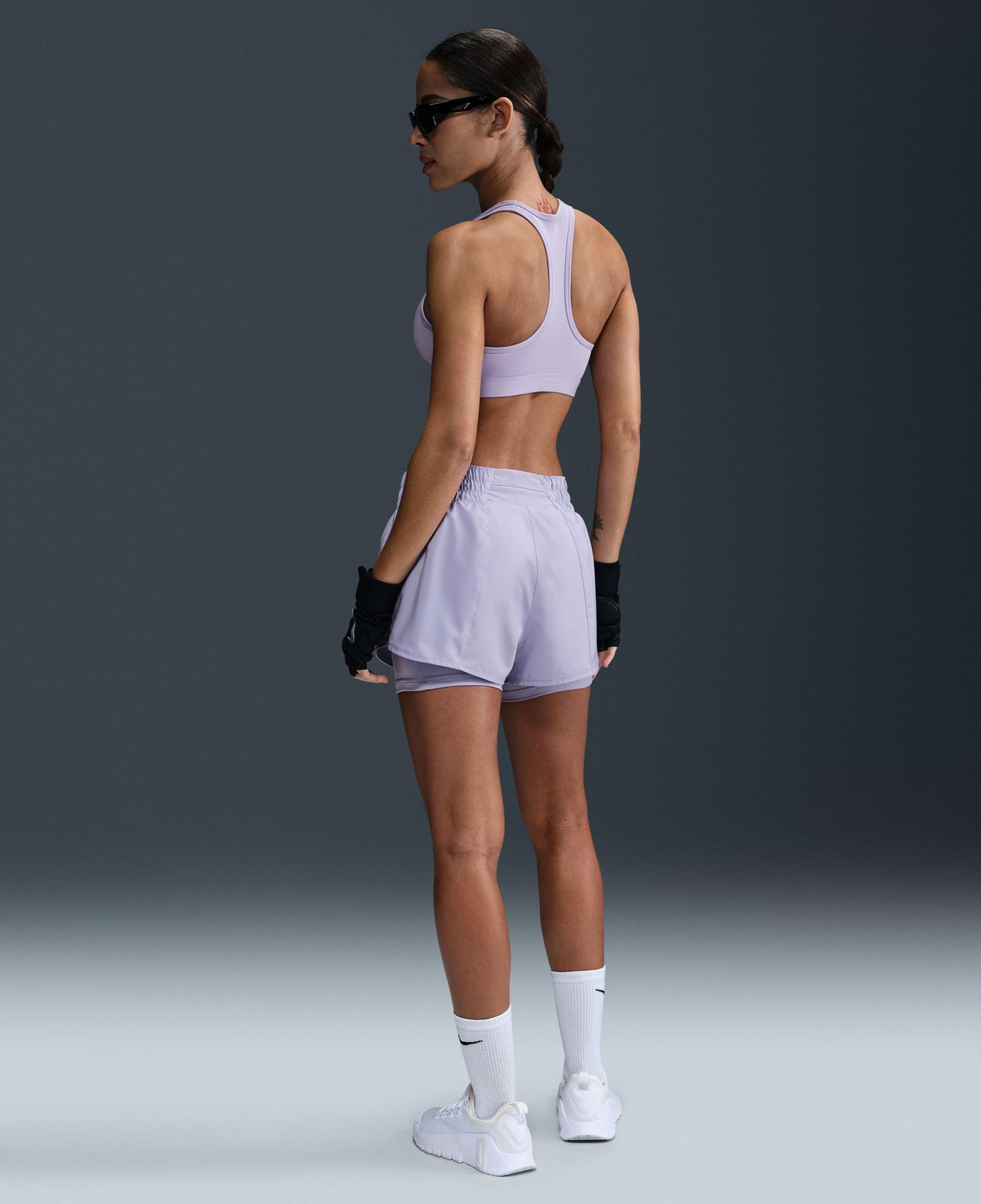 Nike One Dri-Fit 8 cm Kadın Mor Şort