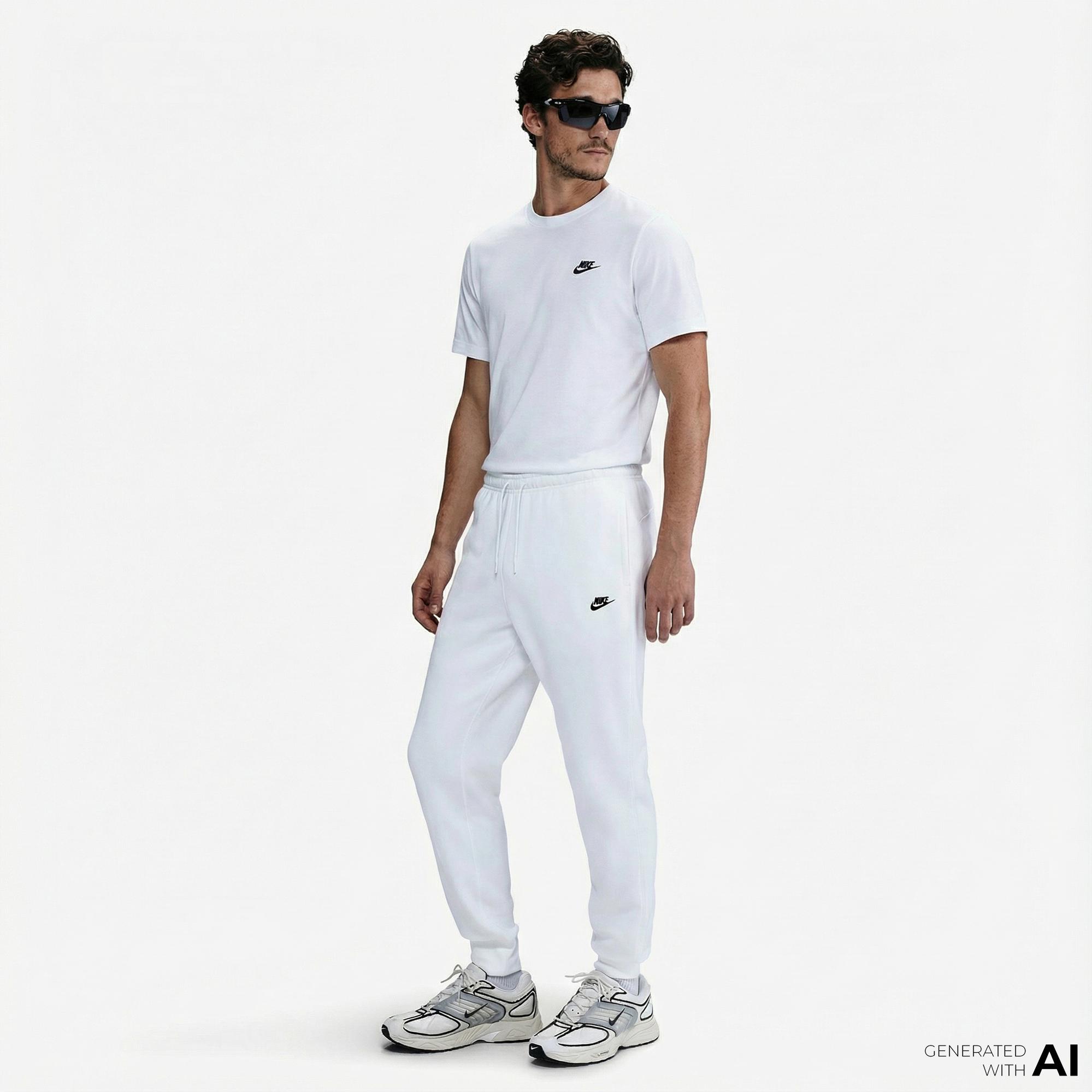 Nike Club Erkek Beyaz Eşofman Altı