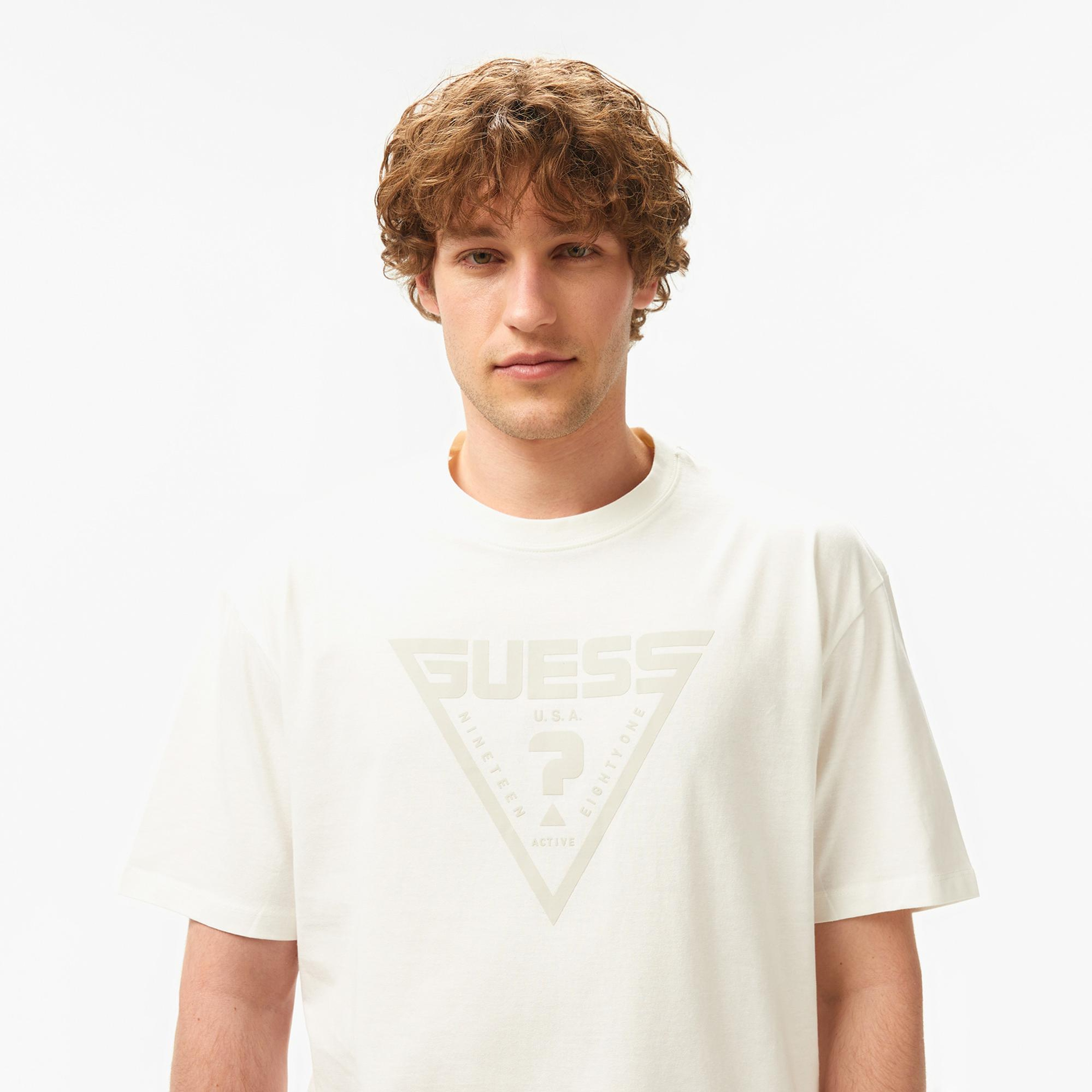 Guess Azha Erkek Beyaz T-Shirt