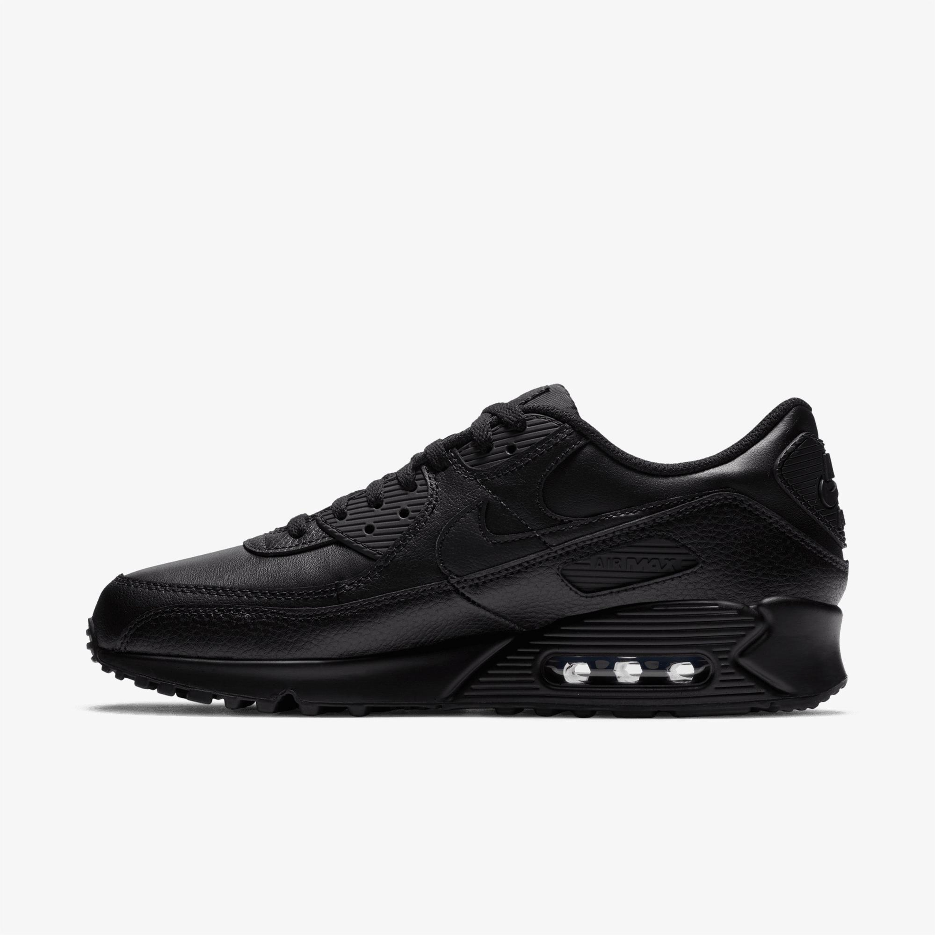 Nike Air Max 90 Leather Erkek Siyah Spor Ayakkabı