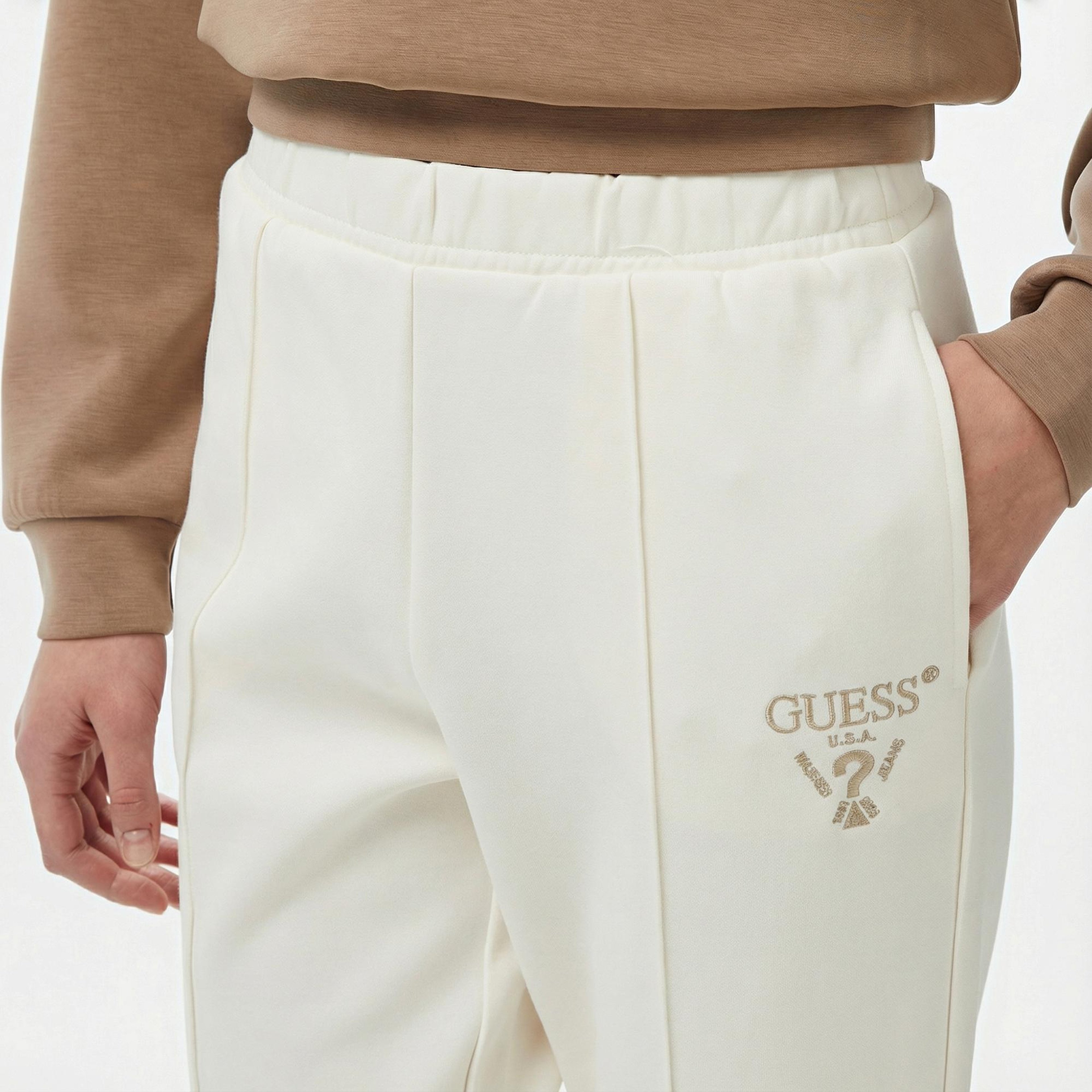 Guess Roberta Fleece Kadın Beyaz Eşofman Altı