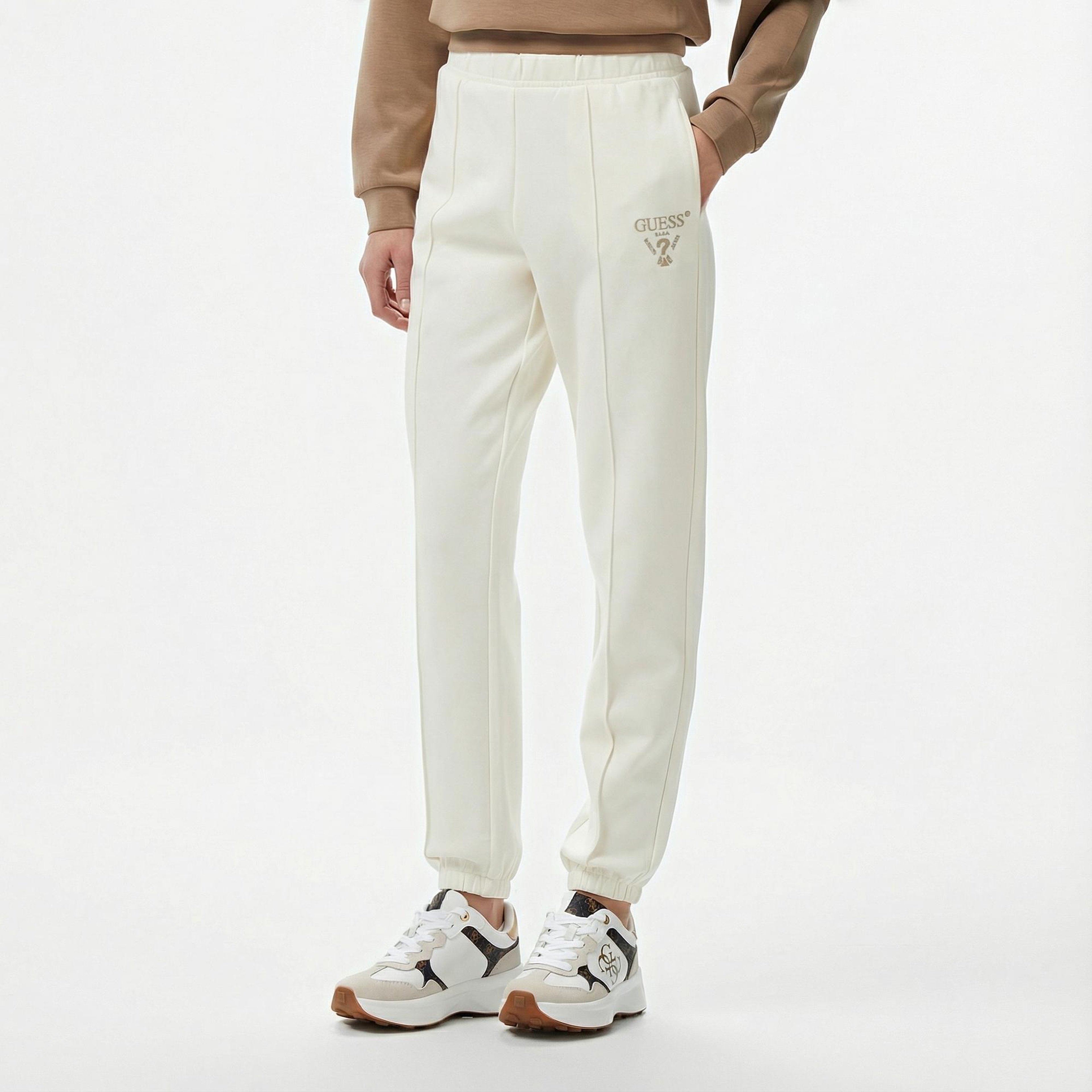 Guess Roberta Fleece Kadın Beyaz Eşofman Altı