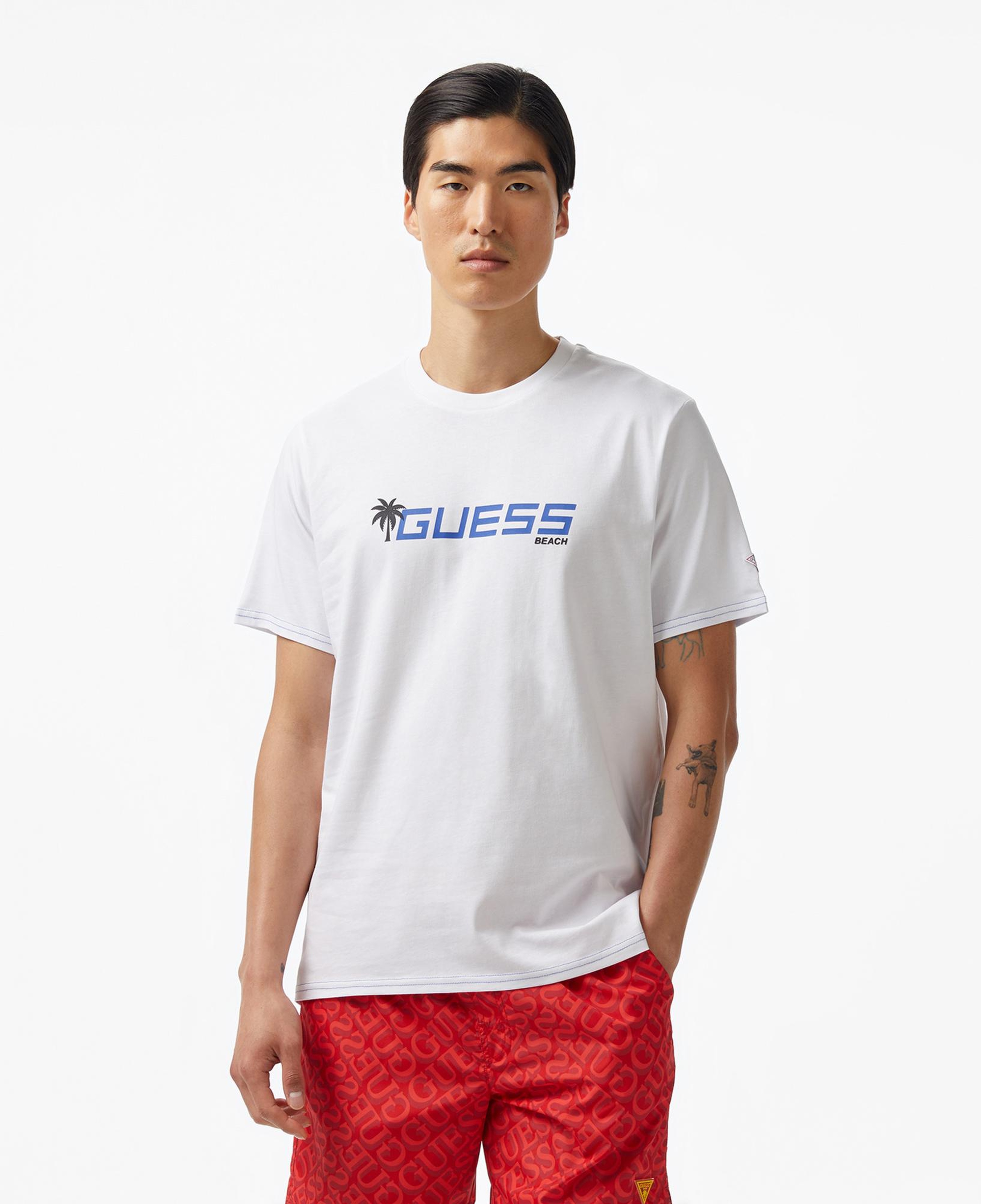 Guess Palm Logo Erkek Beyaz T-Shirt