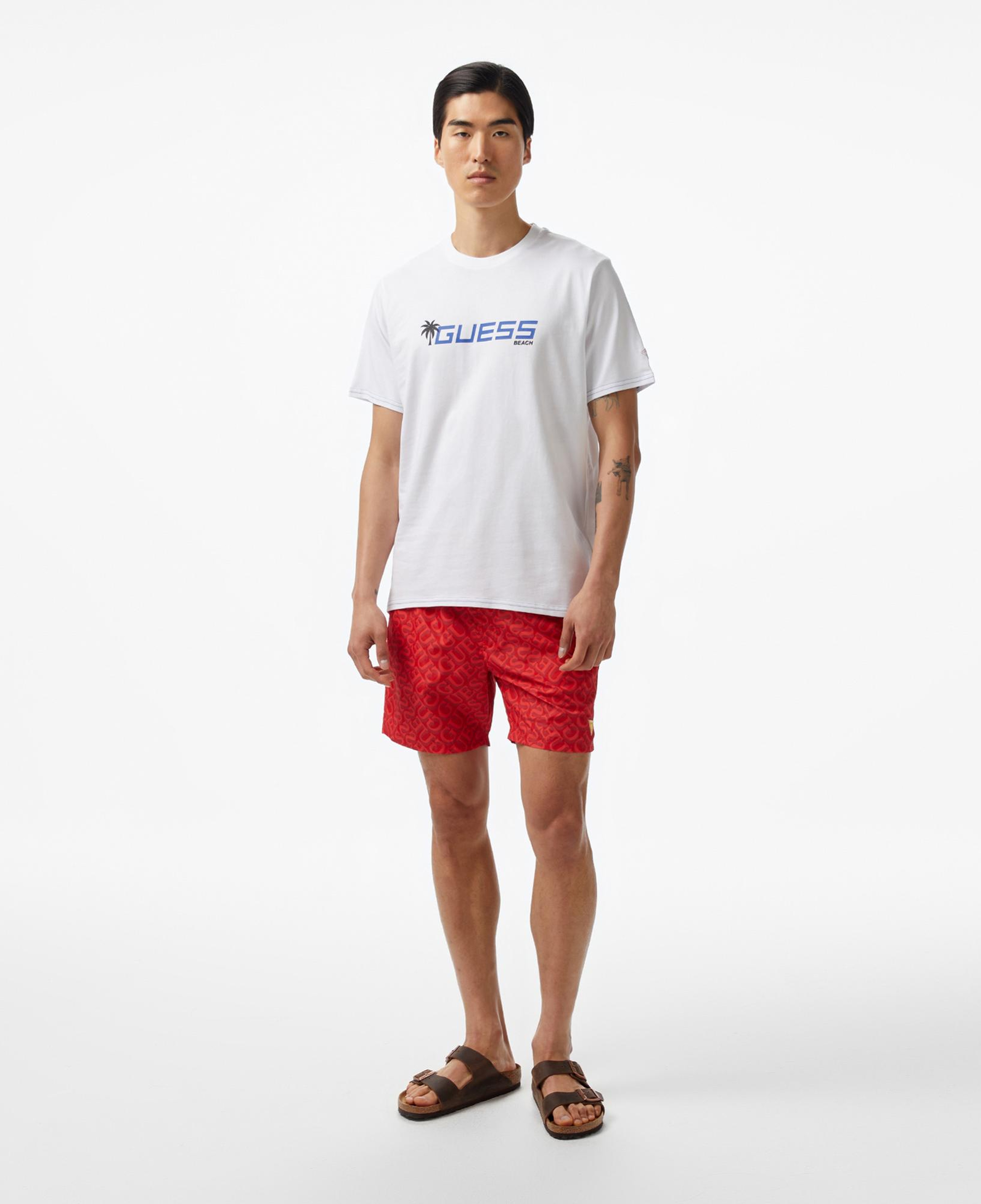 Guess Palm Logo Erkek Beyaz T-Shirt