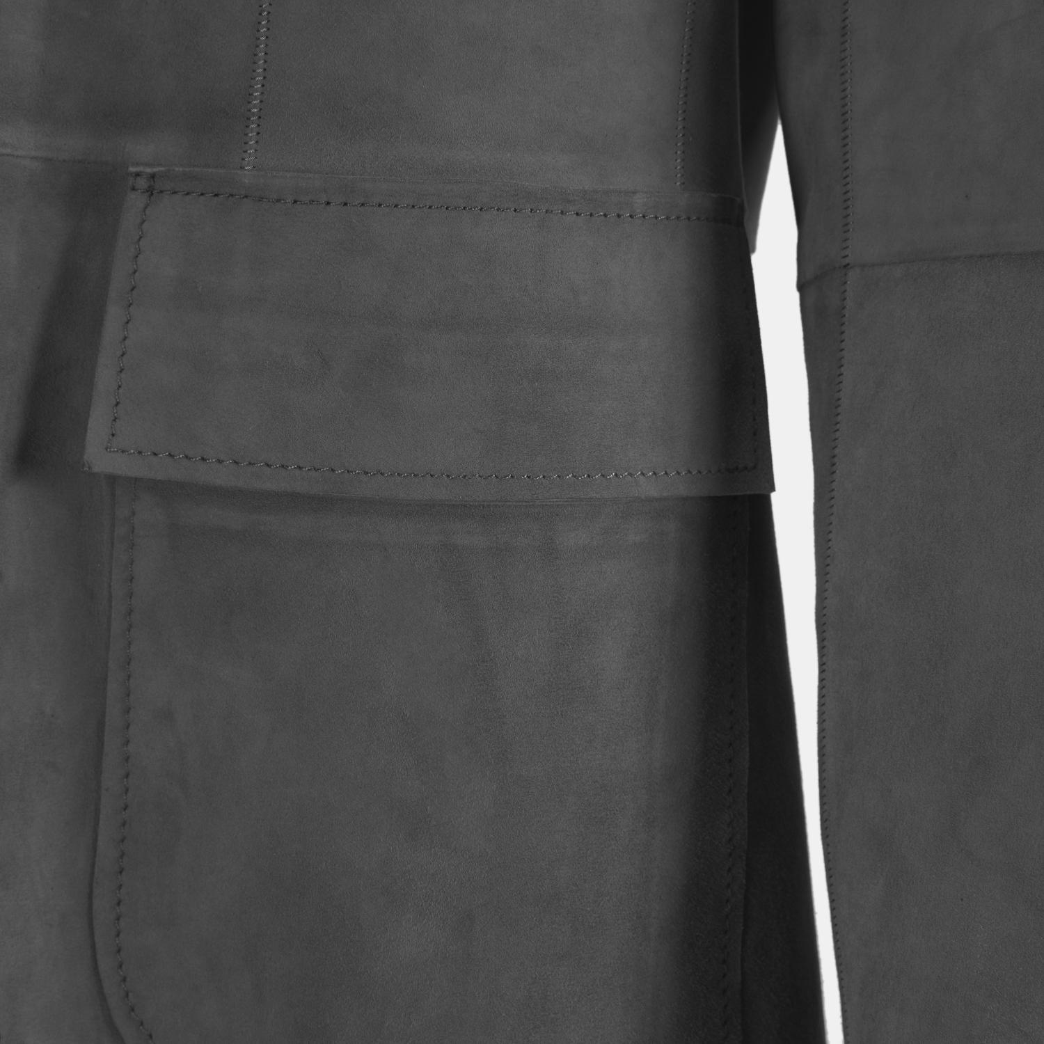 Erkek Gri Süet Blazer Ceket