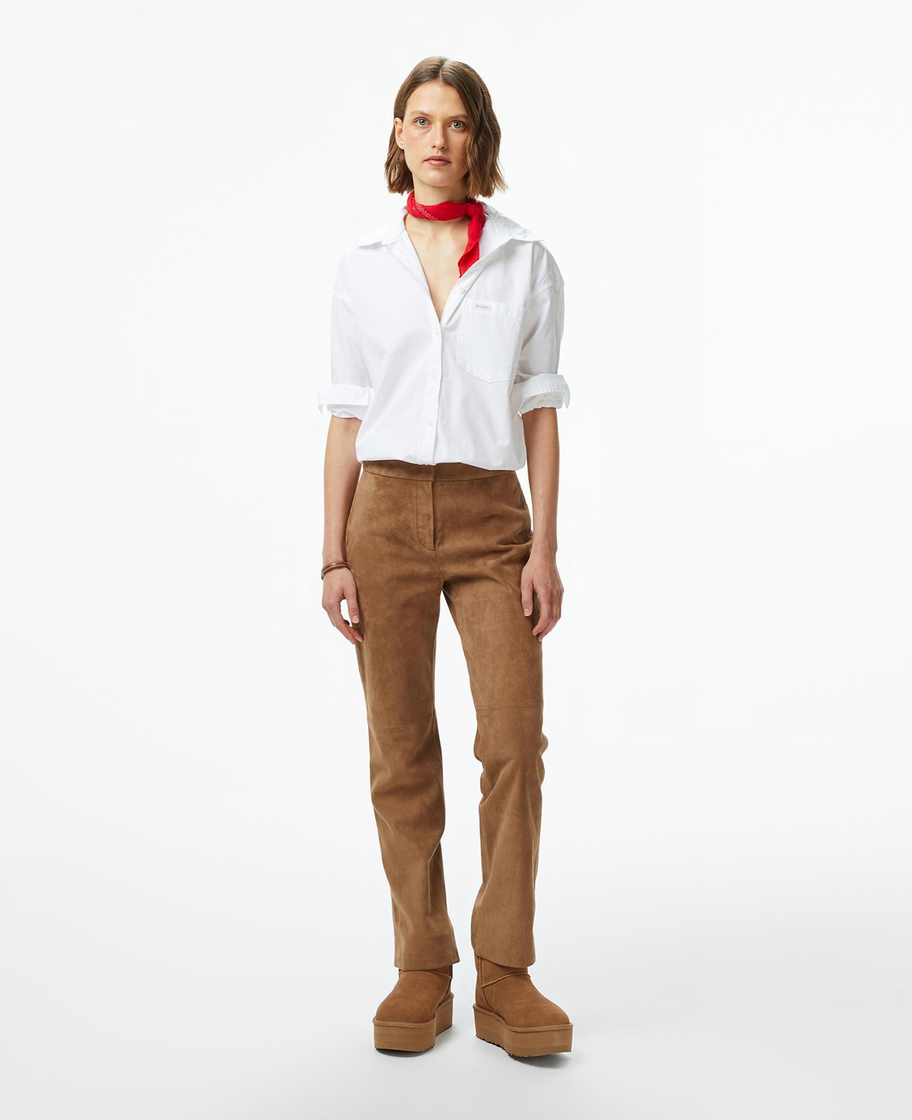 Guess Oversized Cepli Kadın Beyaz Gömlek